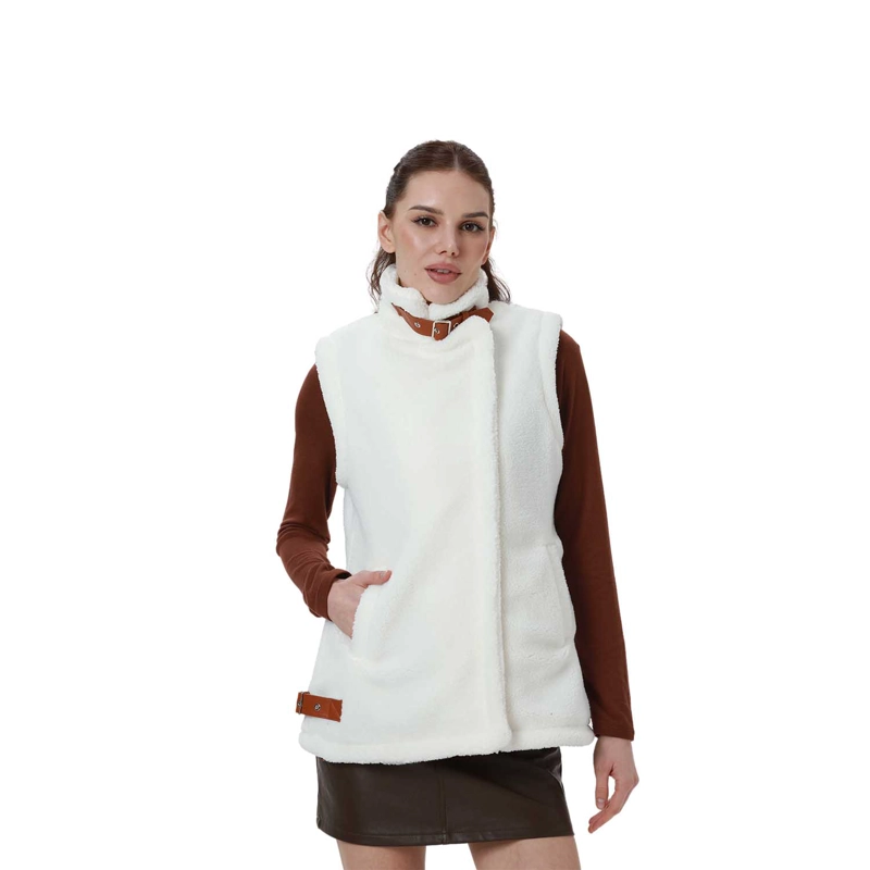 POLAR MUJER CORDERITO HEBILLA CRUDO - 1