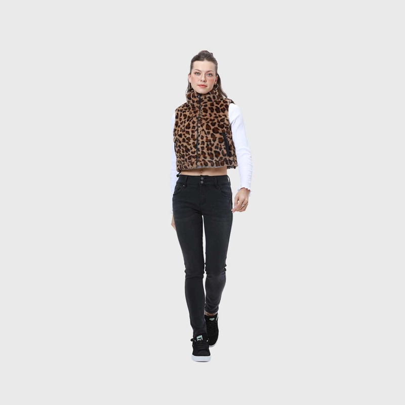 PARKA MUJER PIEL REVERSIBLE CAFE - 4