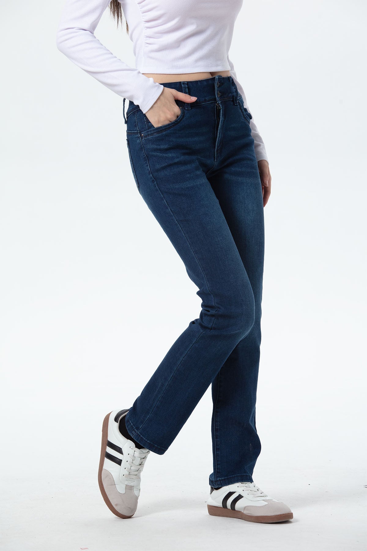 JEANS MUJER FLO CALCE RECTO AZUL OSCURO - 2