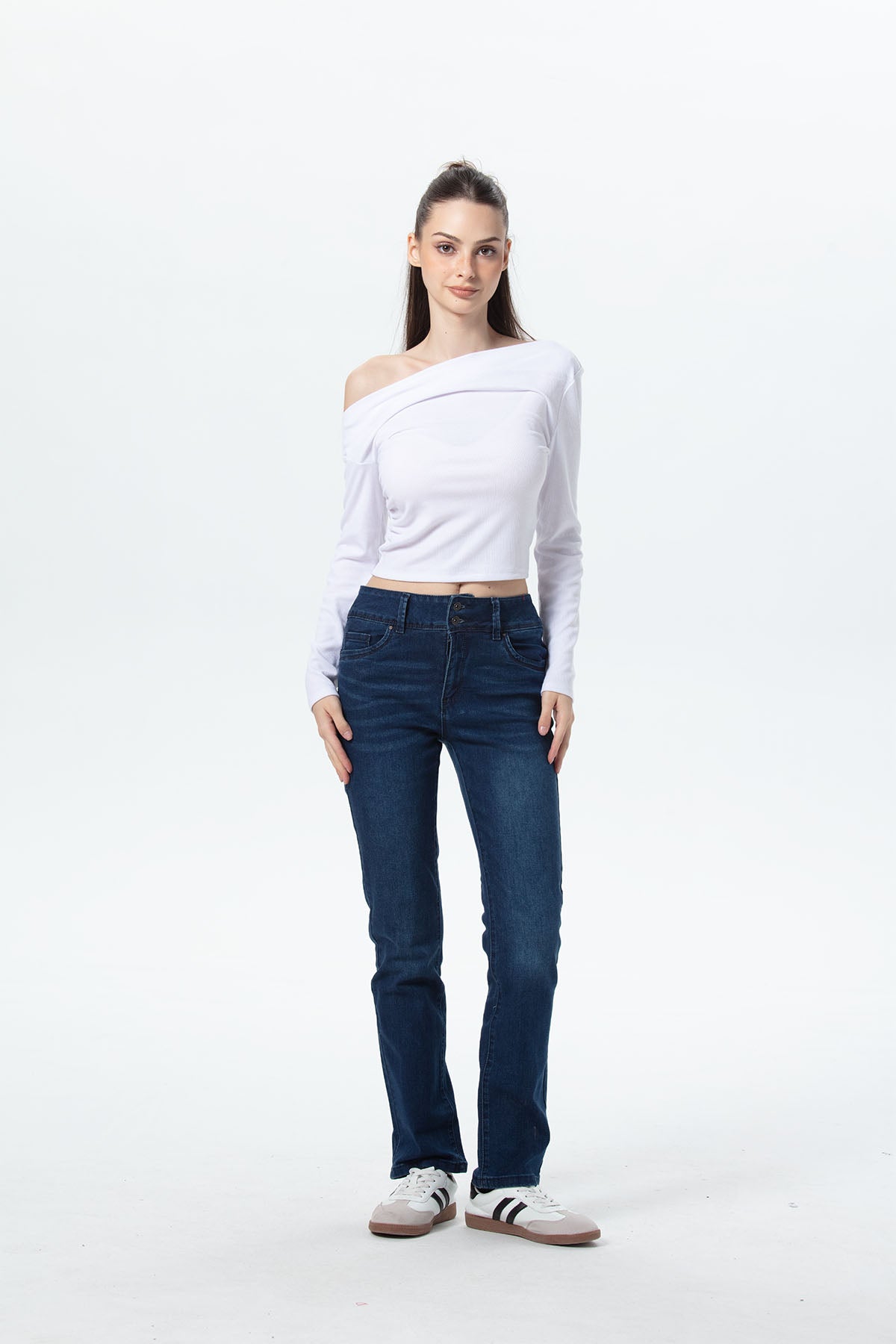 JEANS MUJER FLO CALCE RECTO AZUL OSCURO - 4