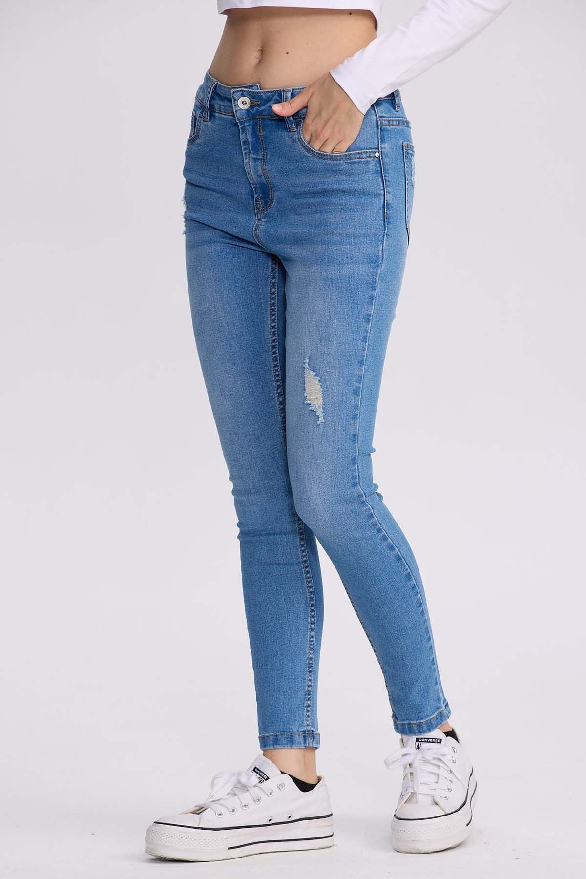 JEANS MUJER SUPER SKINNY LIA AZUL CLARO - 2