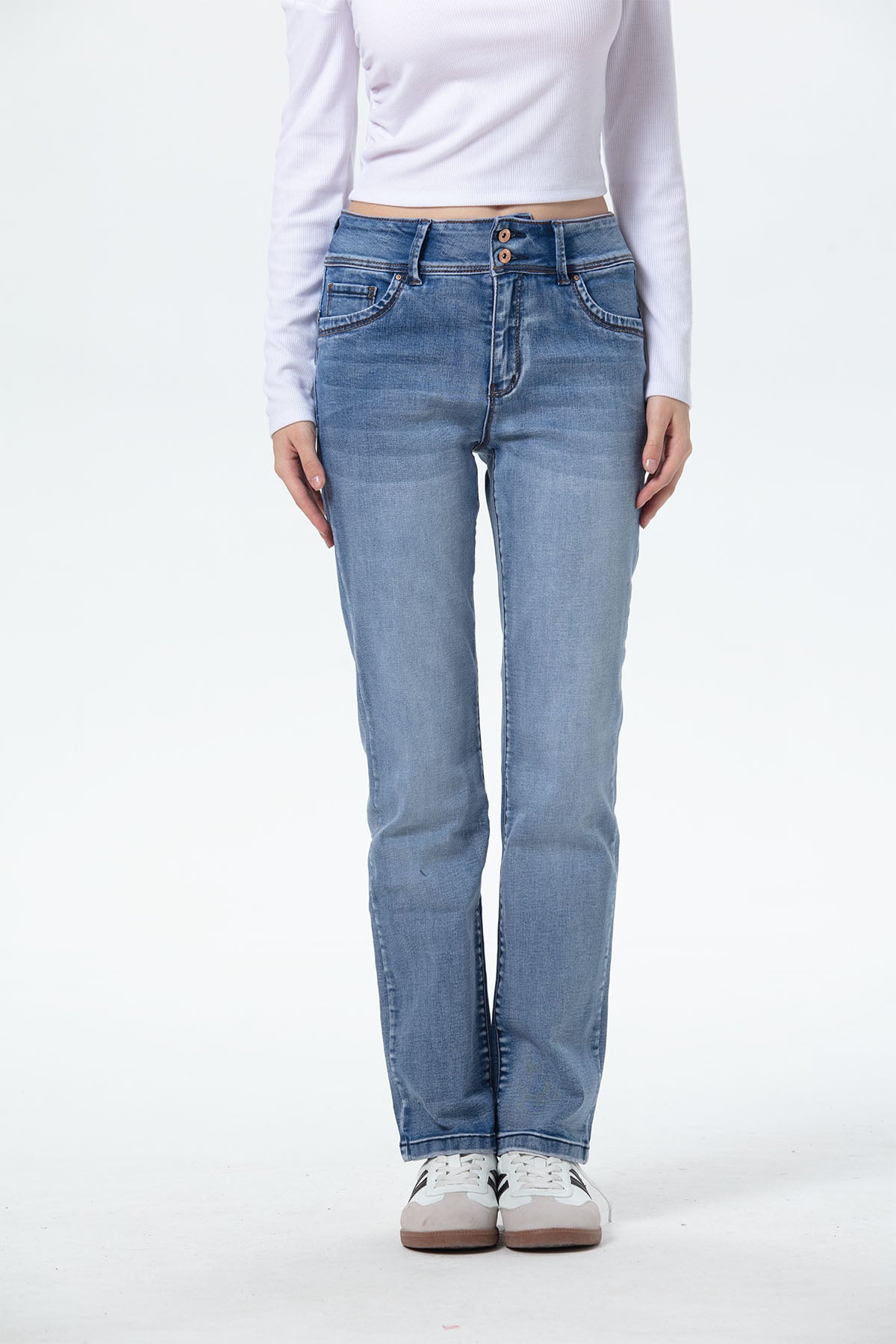 JEANS MUJER FLO CALCE RECTO AZUL - 1