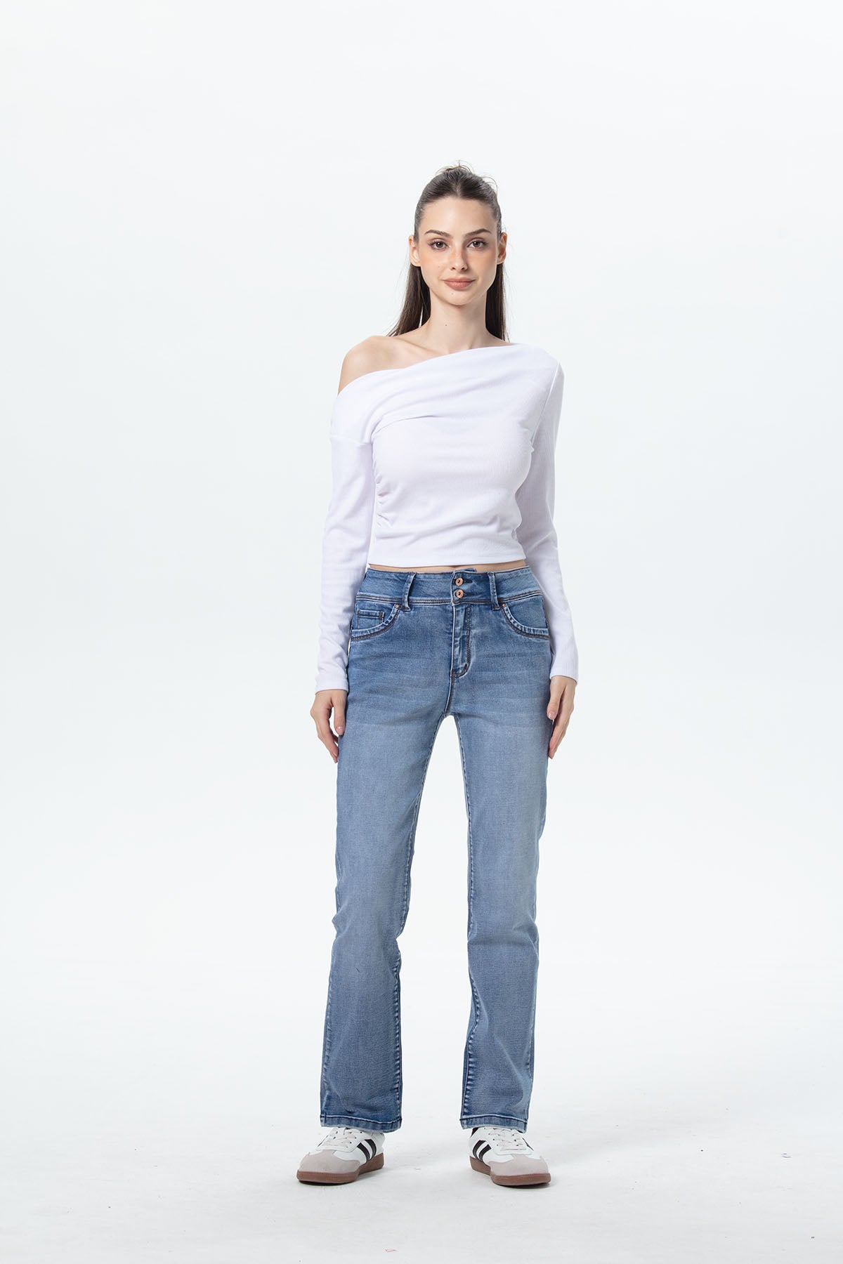 JEANS MUJER FLO CALCE RECTO AZUL - 4