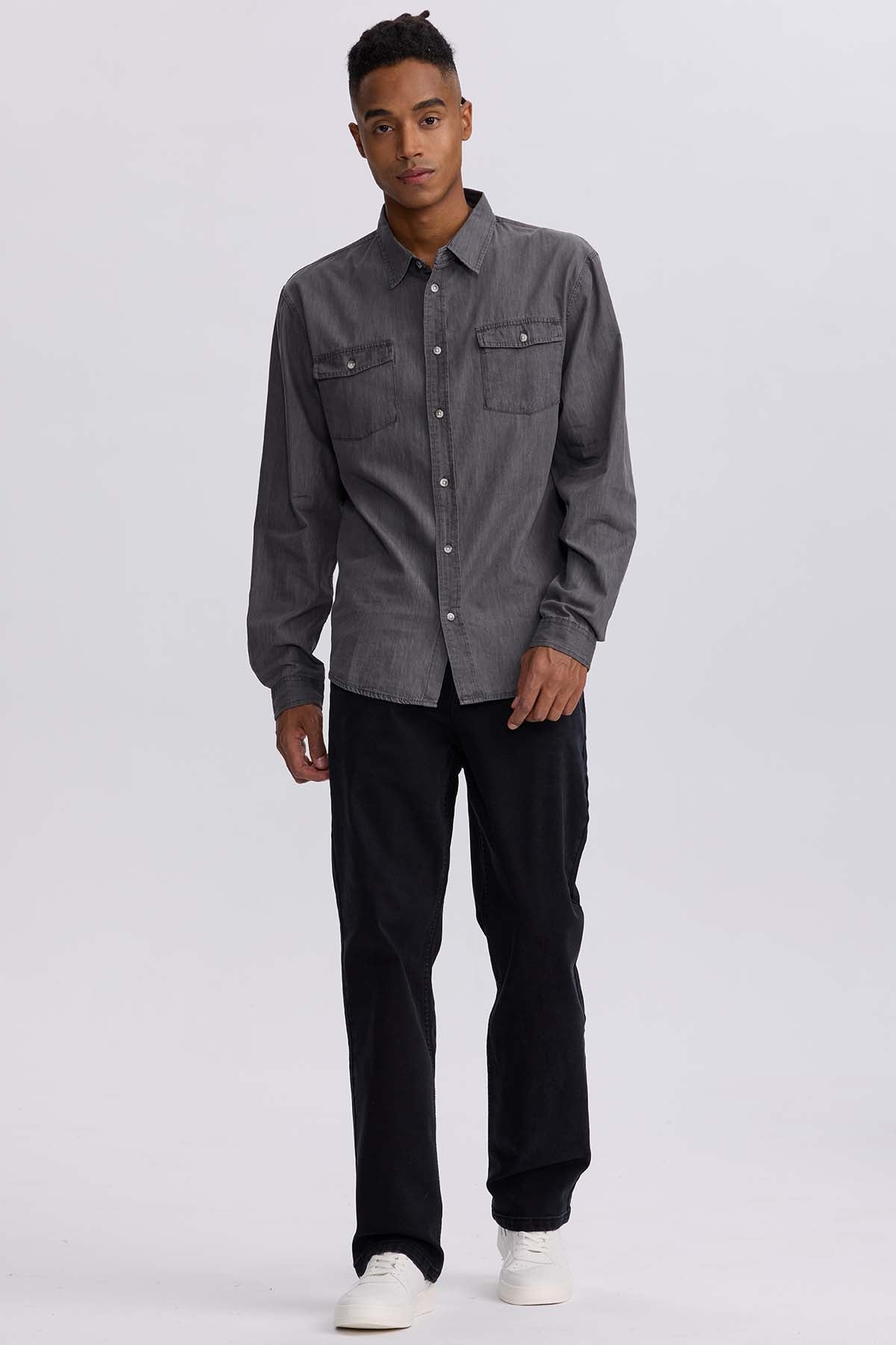JEANS HOMBRE STRAIGHT 605 EN COLOR NEGRO - 4