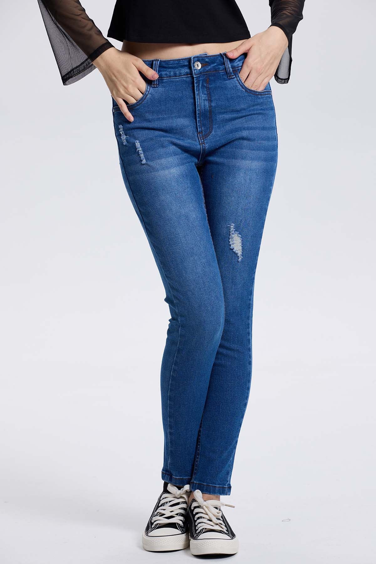 JEANS MUJER LIA SUPER SKINNY AZUL - 1