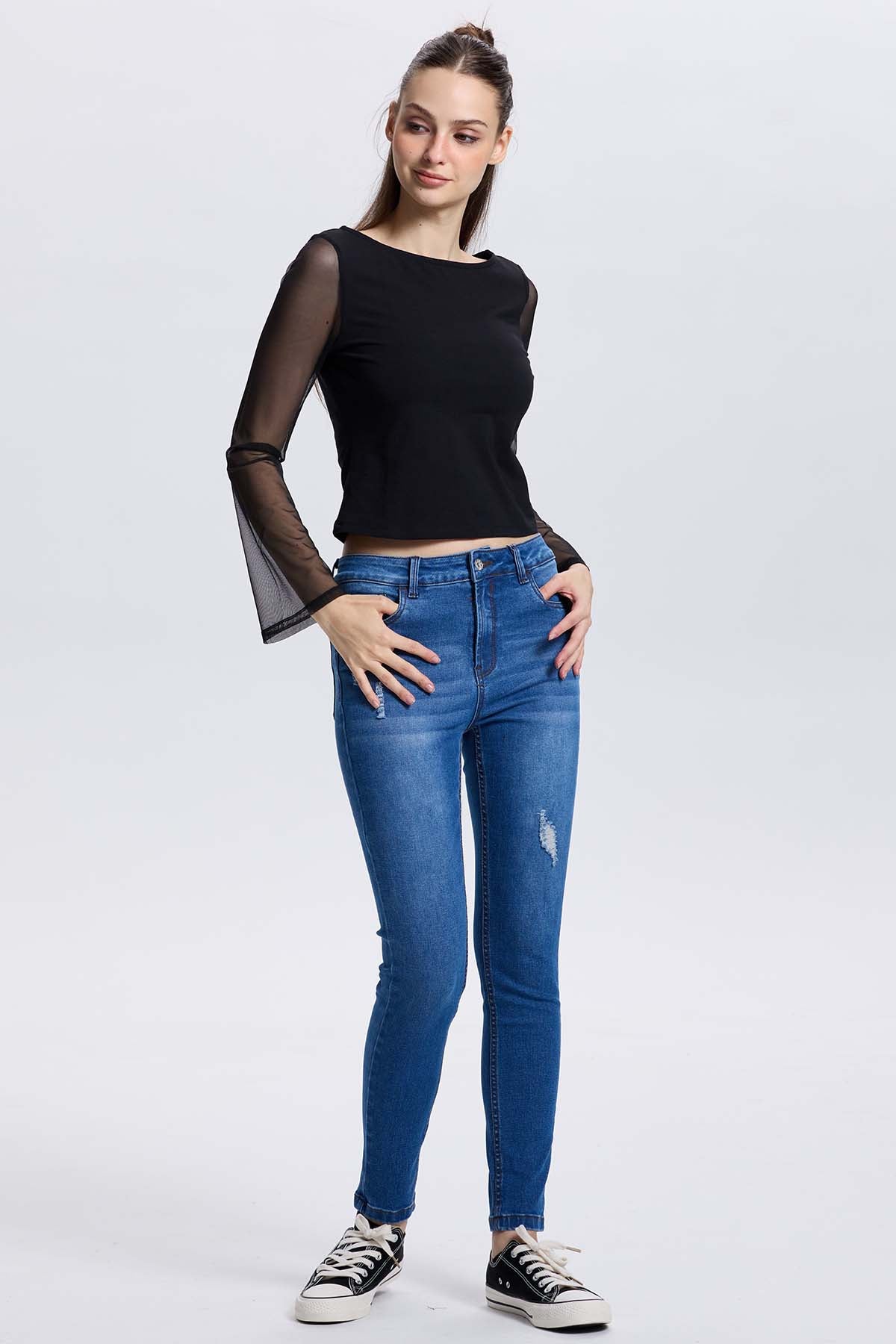 JEANS MUJER LIA SUPER SKINNY AZUL - 4