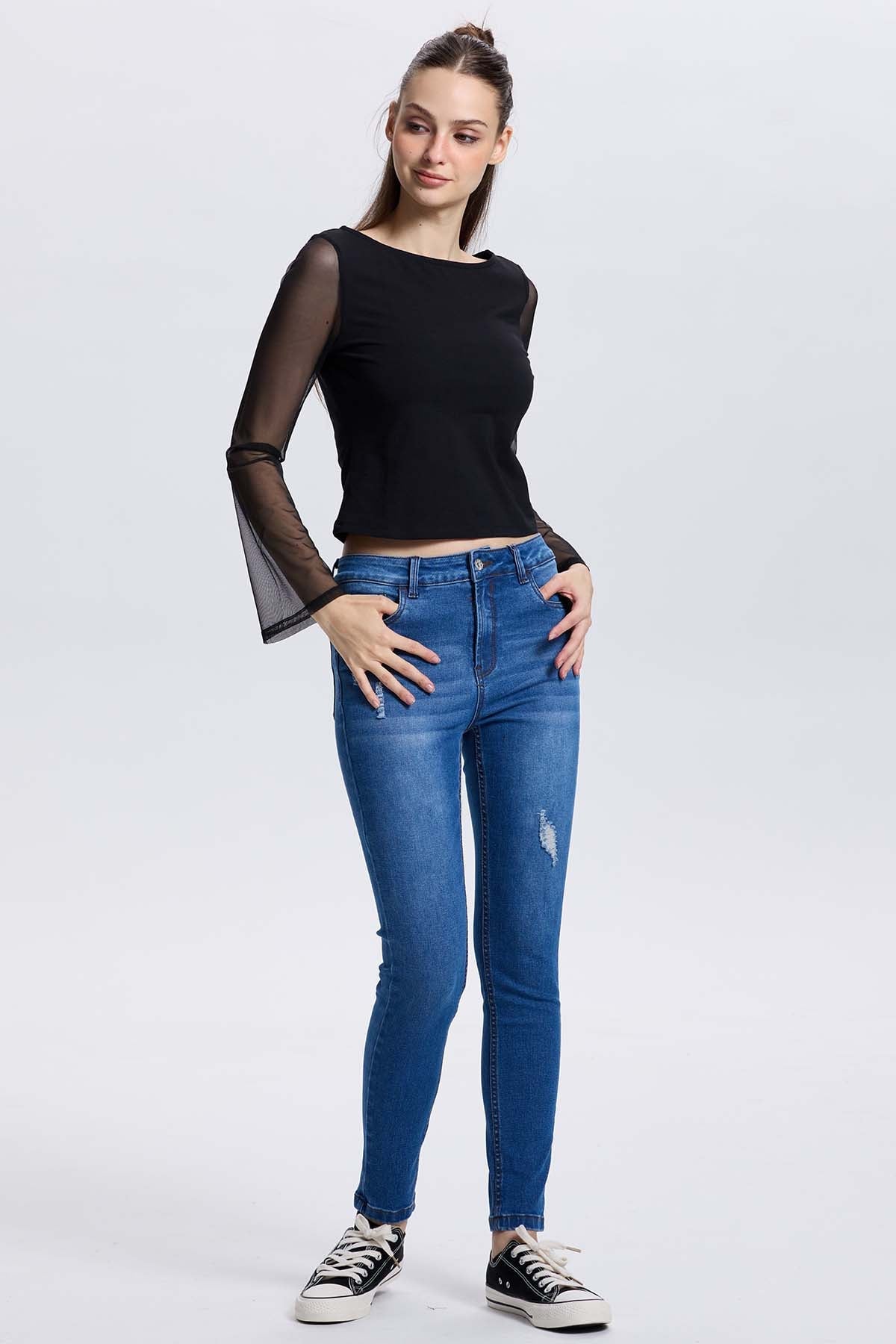 JEANS MUJER LIA SUPER SKINNY AZUL - 4