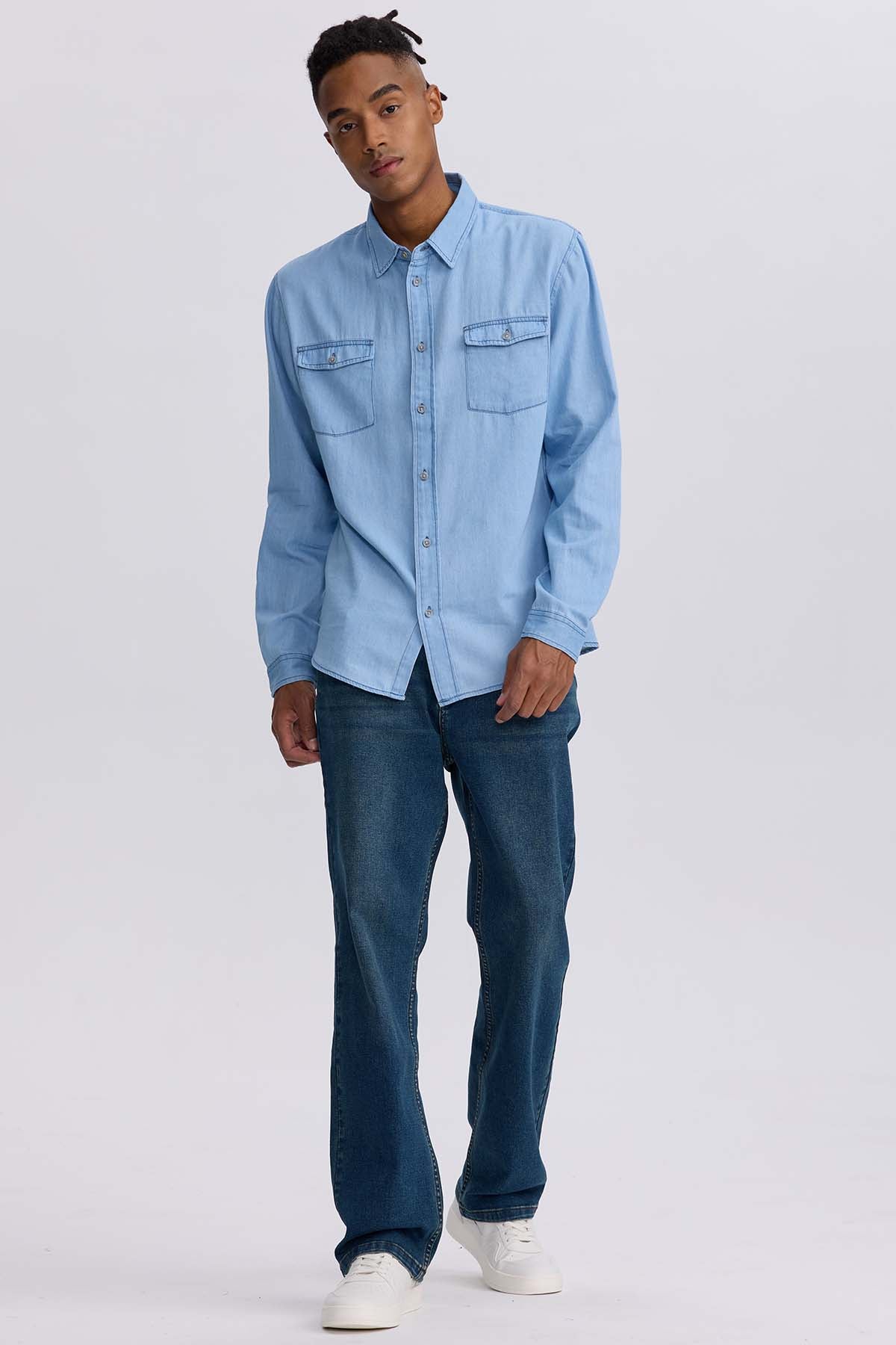 JEANS HOMBRE STRAIGHT 605 AZUL INDIGO - 4