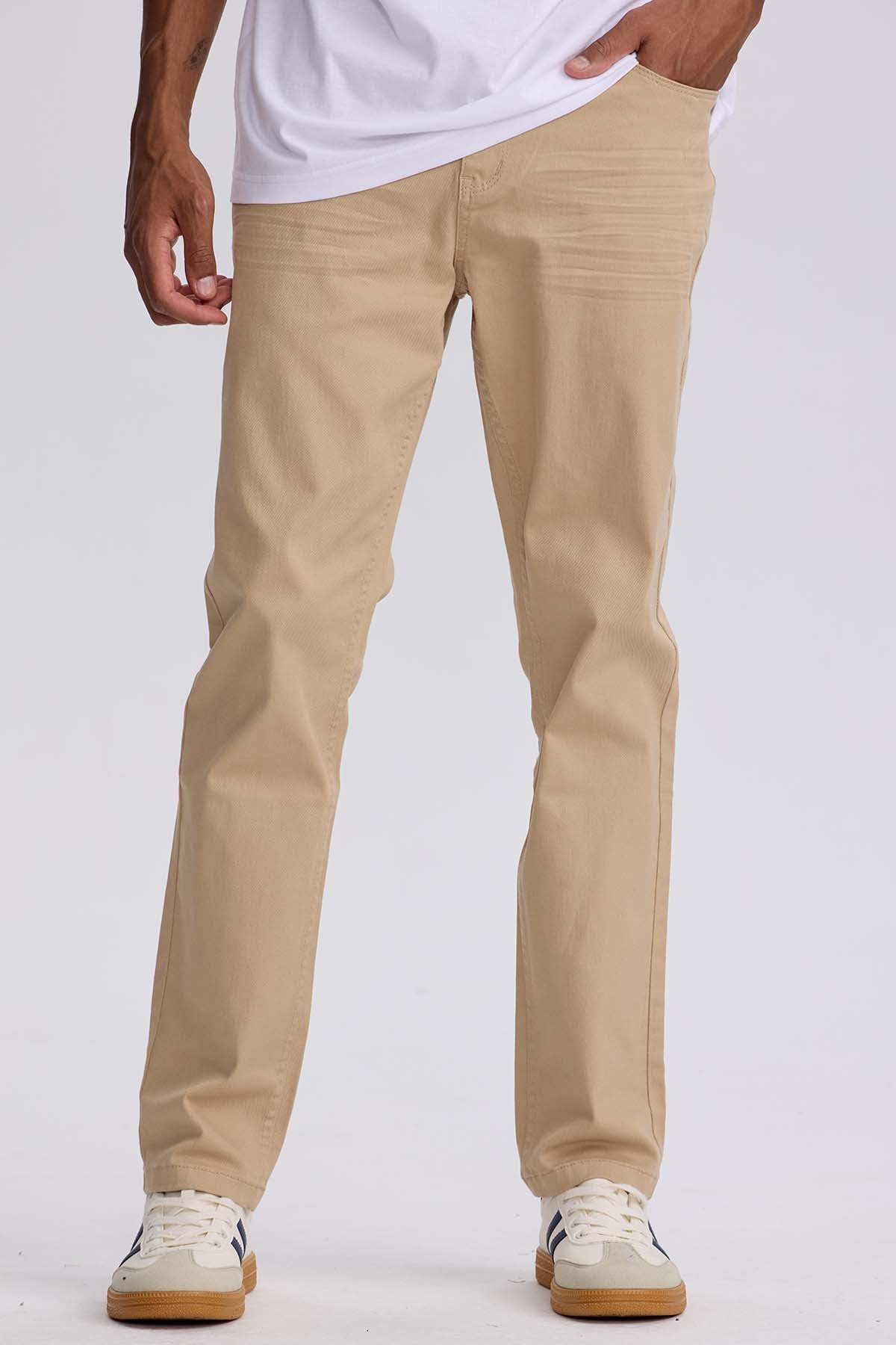 JEANS HOMBRE SLIM COLOR BEIGE - 1