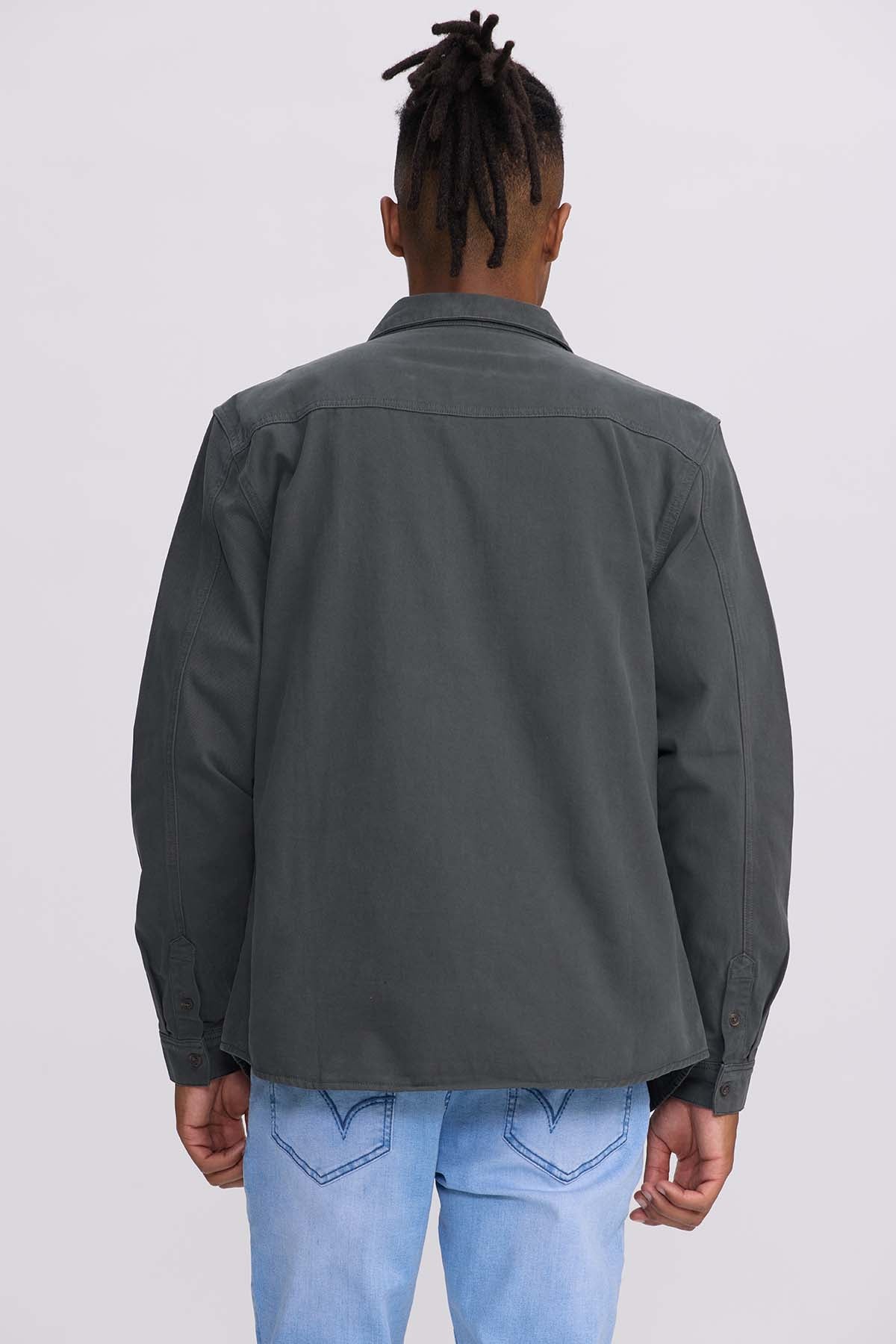 CAMISA HOMBRE DENIM COLOR VERDE MILITAR - 3