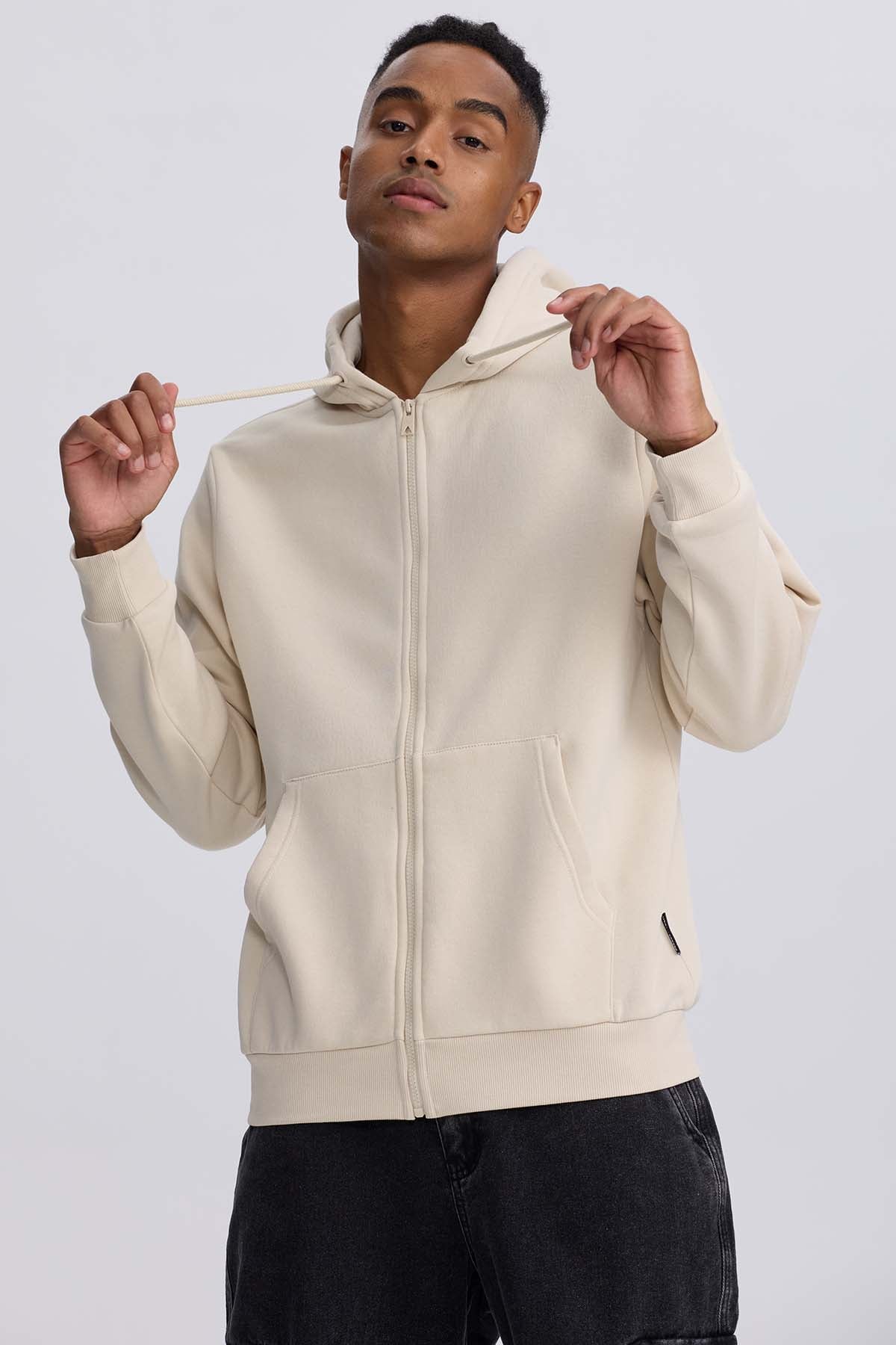 POLERÓN HOMBRE FULL ZIPPER BEIGE - 1