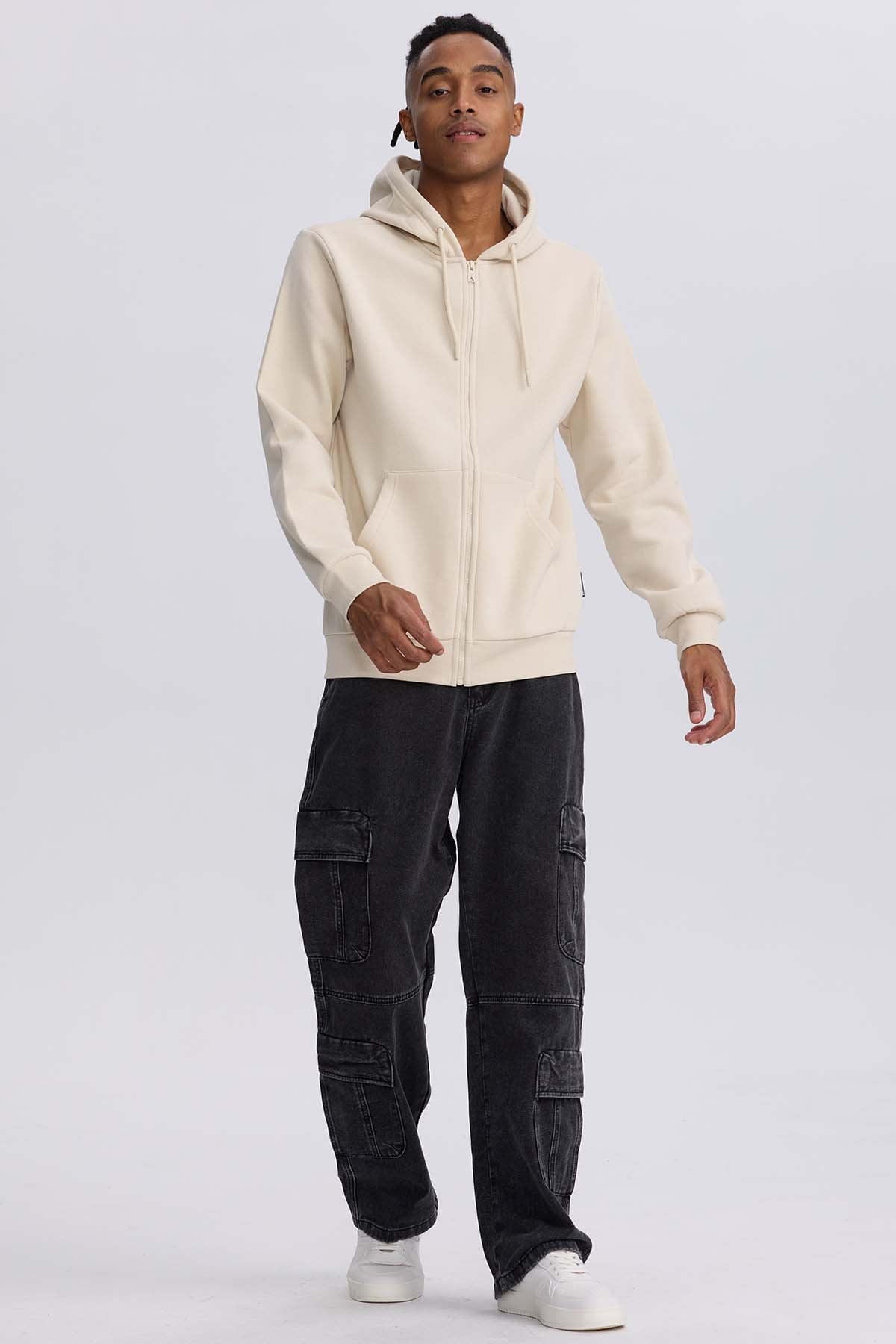 POLERÓN HOMBRE FULL ZIPPER BEIGE - 4