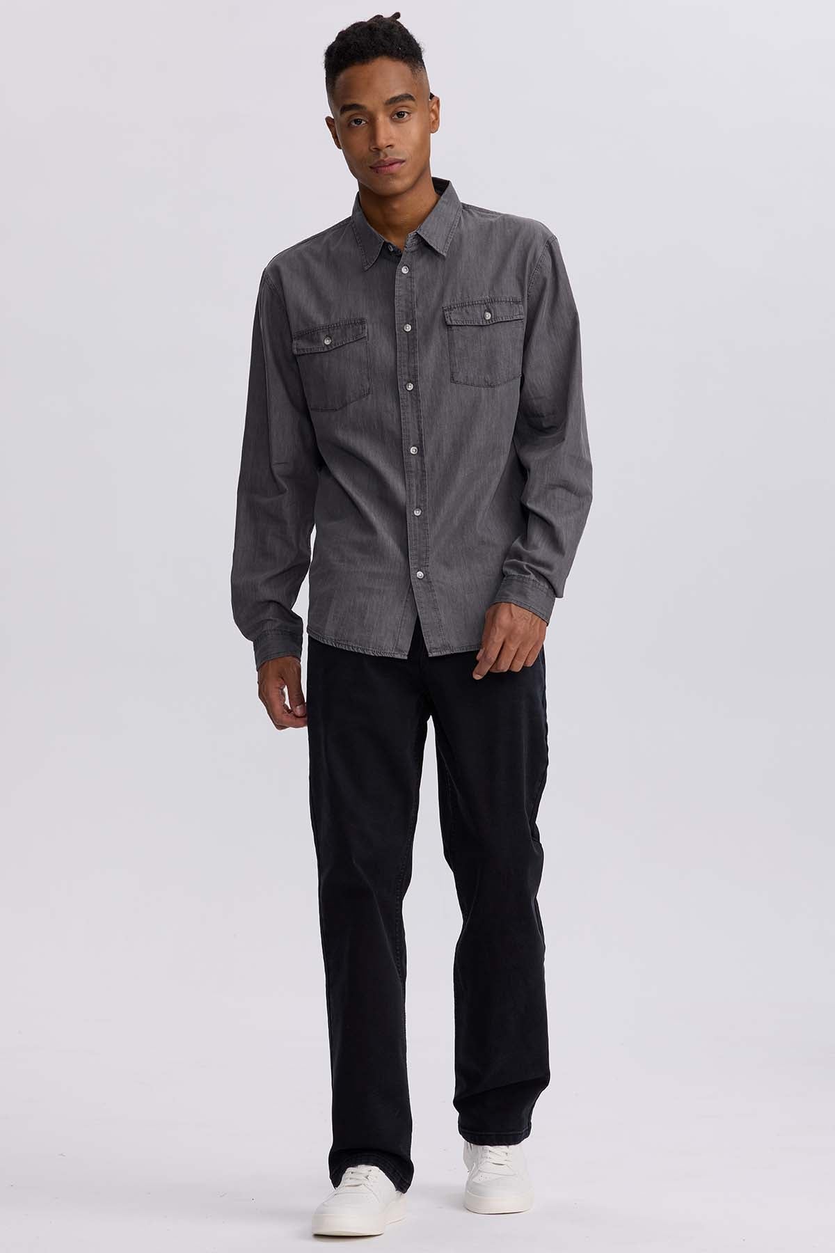 CAMISA HOMBRE CLÁSICA DALLAS GRIS - 4