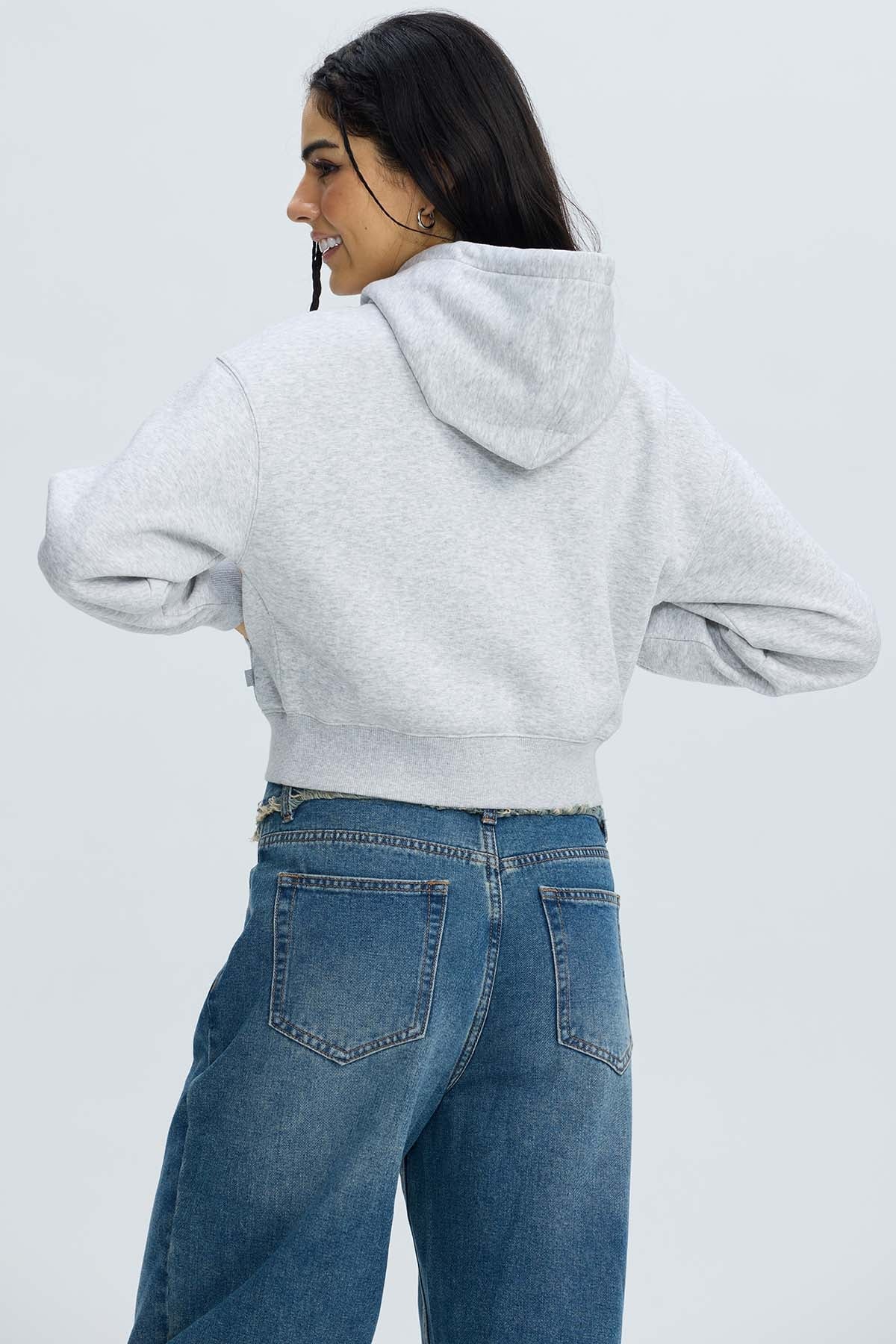 POLERÓN MUJER CROP GRIS MELANGE - 3