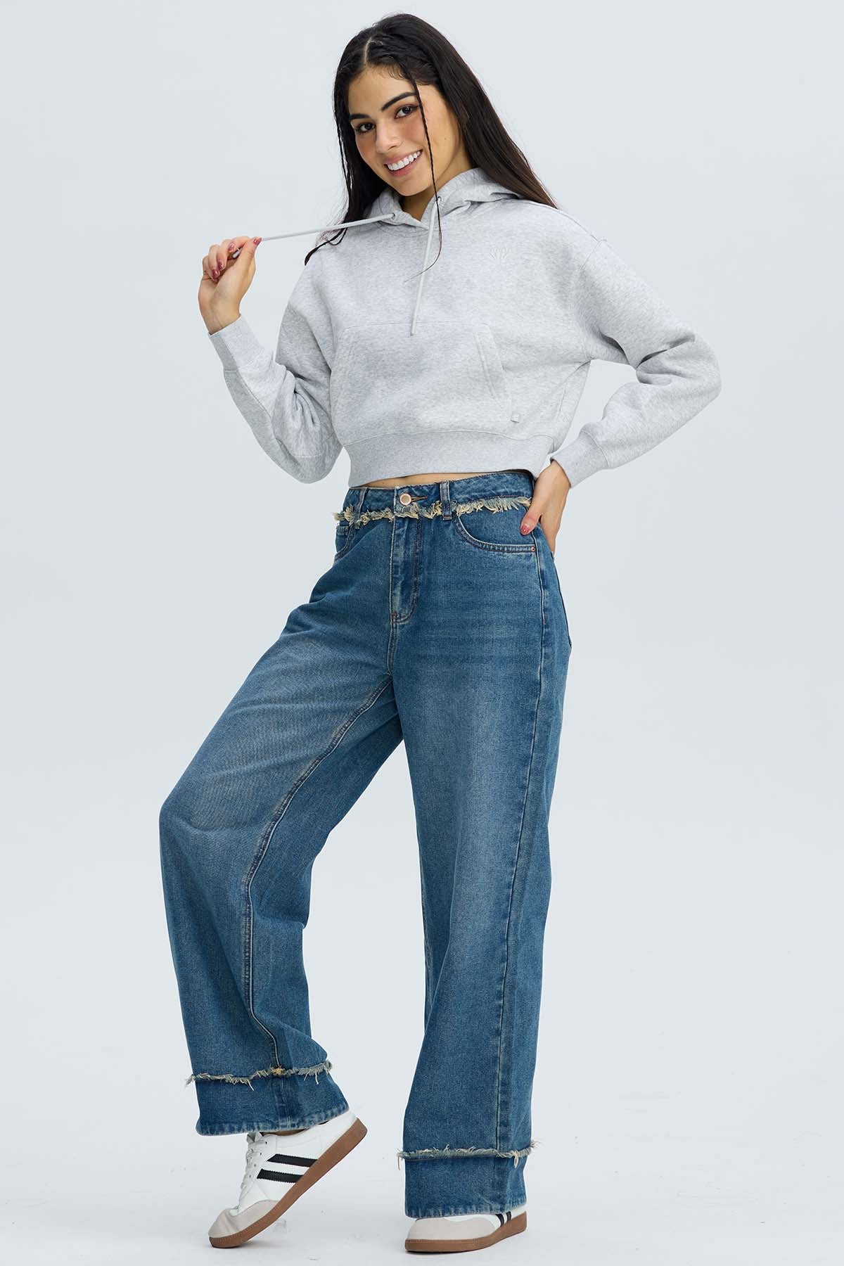 POLERÓN MUJER CROP GRIS MELANGE - 4