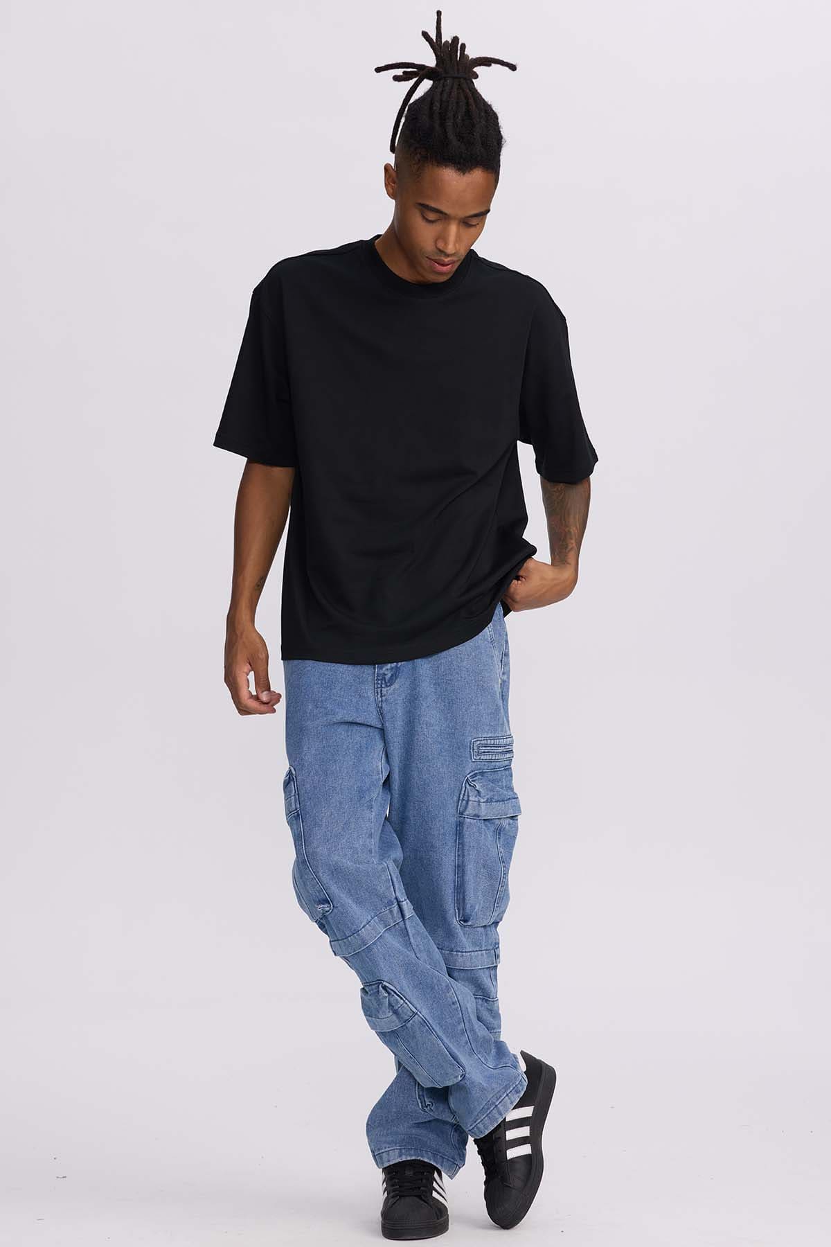POLERA HOMBRE LOOSE FIT NEGRO - 4