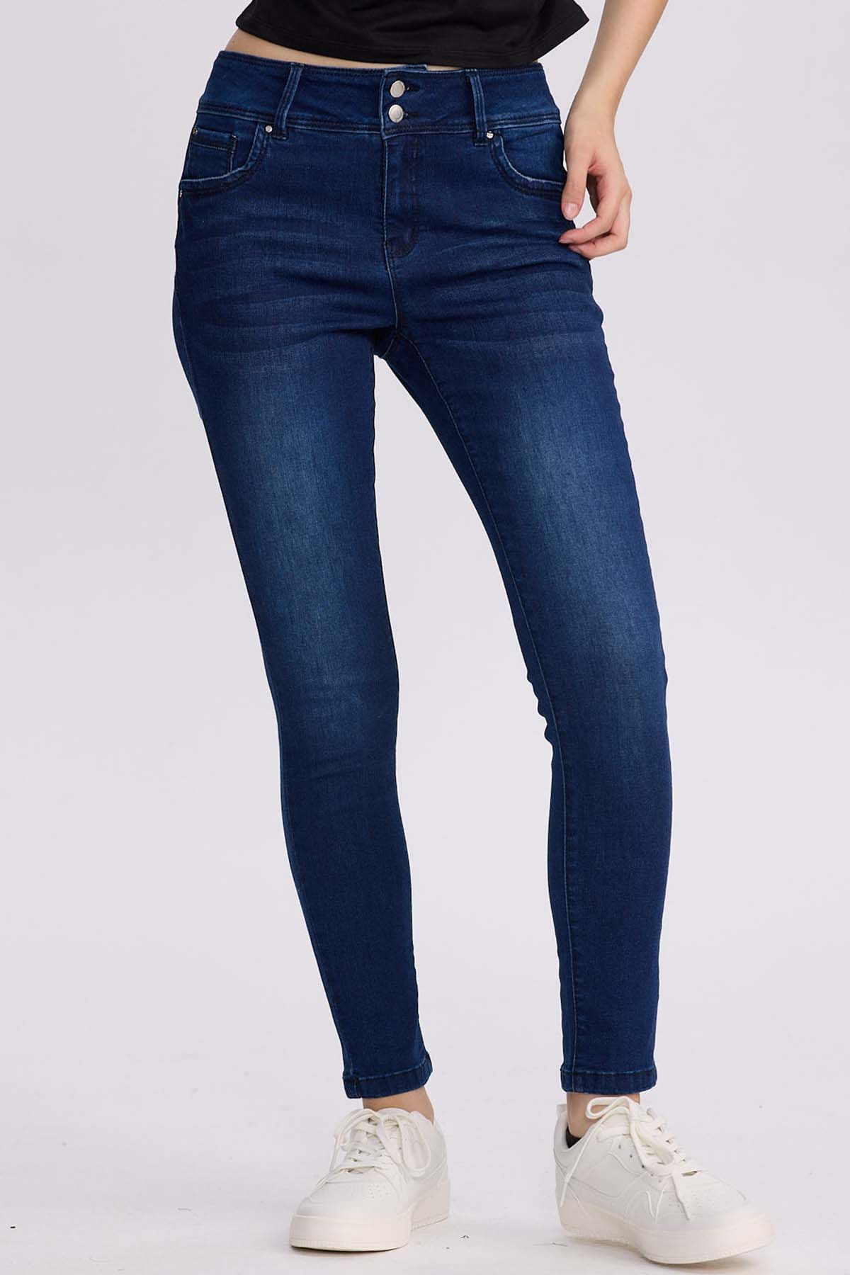 JEANS MUJER SKINNY KIM AZUL OSCURO - 1