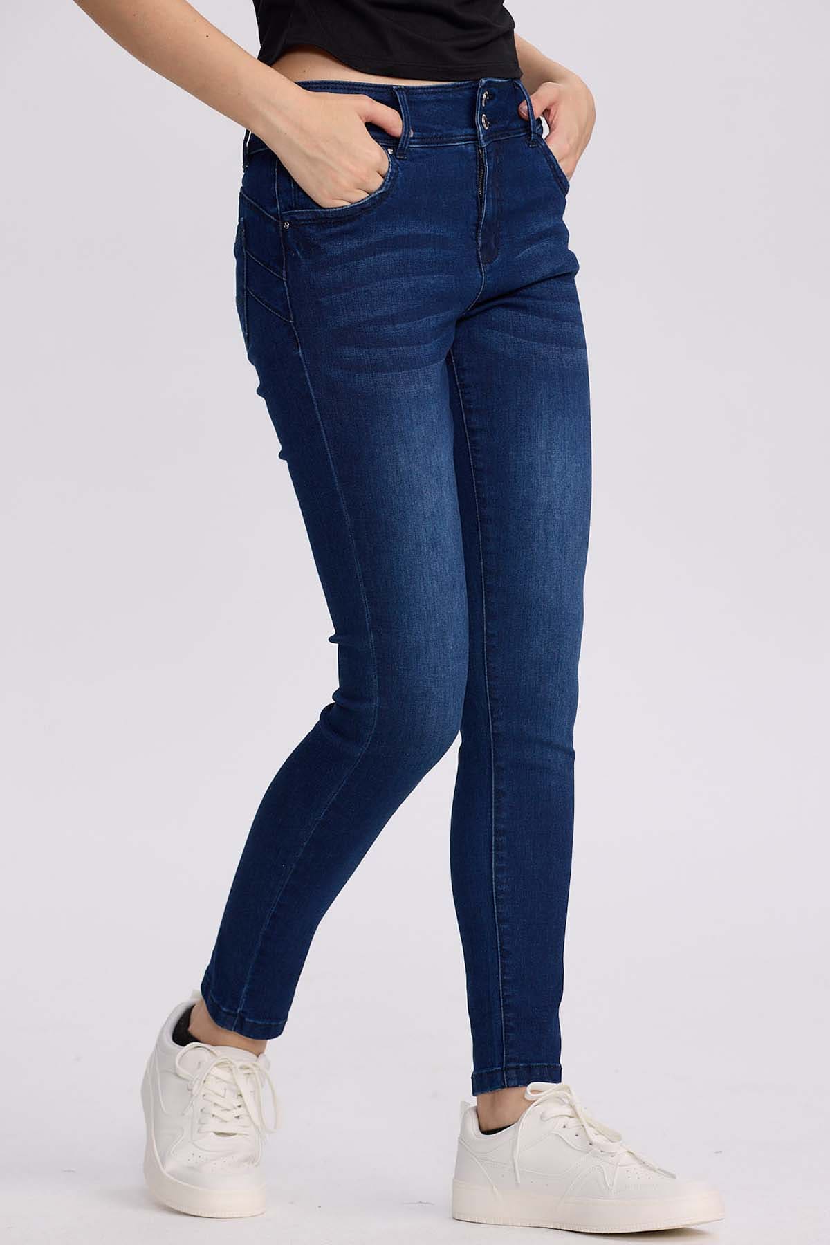 JEANS MUJER SKINNY KIM AZUL OSCURO - 2