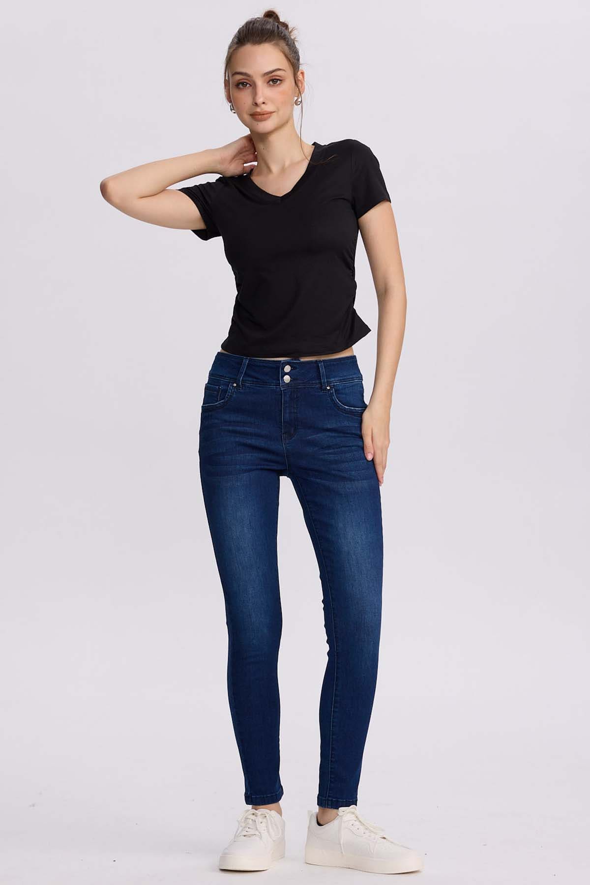JEANS MUJER SKINNY KIM AZUL OSCURO - 4