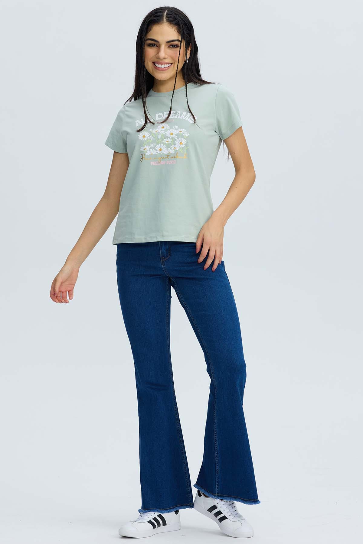 JEANS MUJER FLARE MONSE AZUL - 1