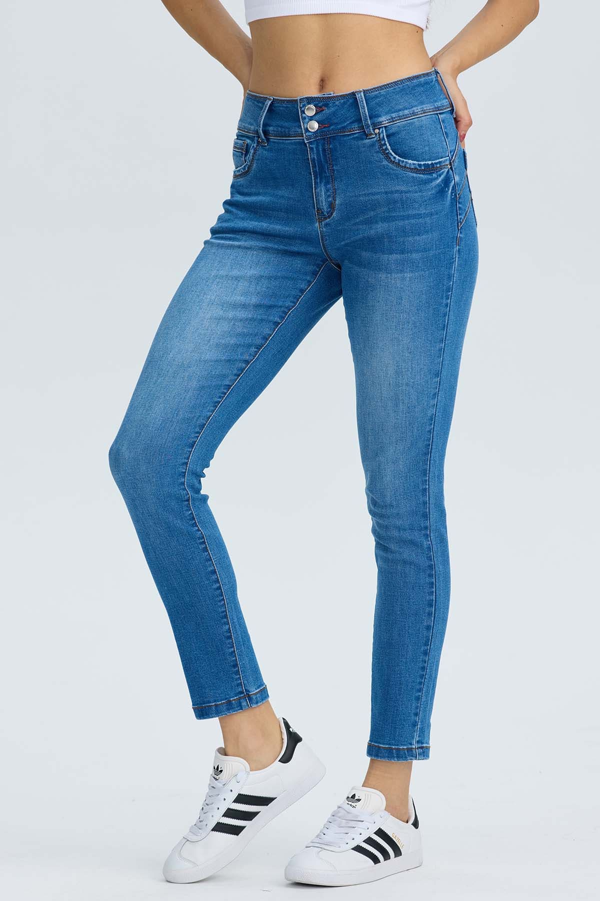 JEANS MUJER SKINNY KIM AZUL - 2