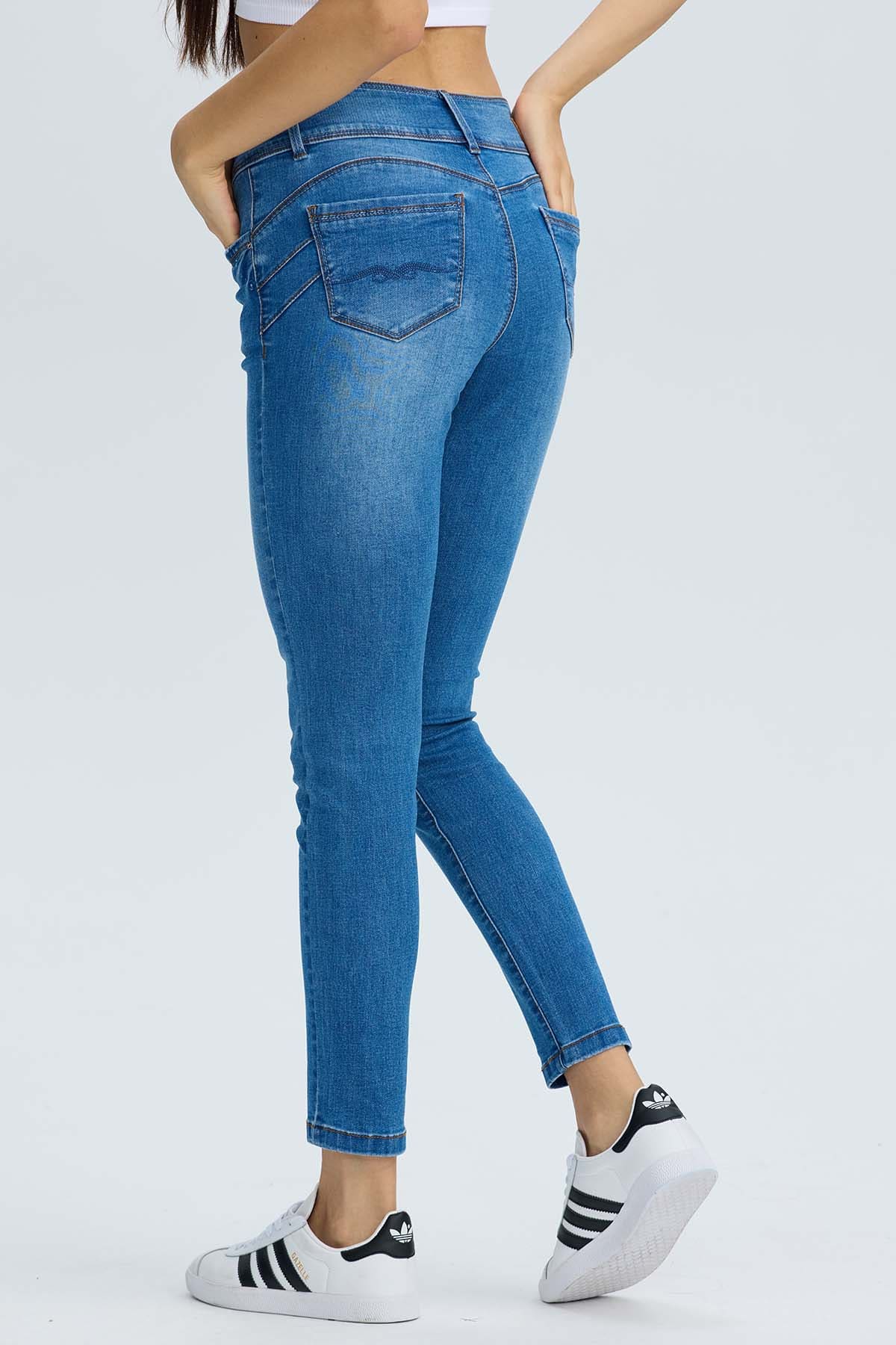 JEANS MUJER SKINNY KIM AZUL - 4