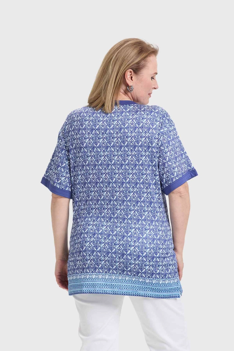 POLERA MUJER PRINT AZUL - 4