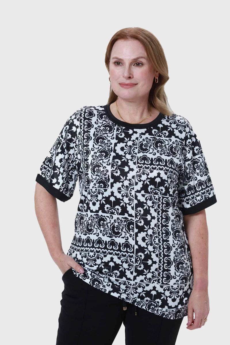 POLERA MUJER PRINT NEGRO - 1