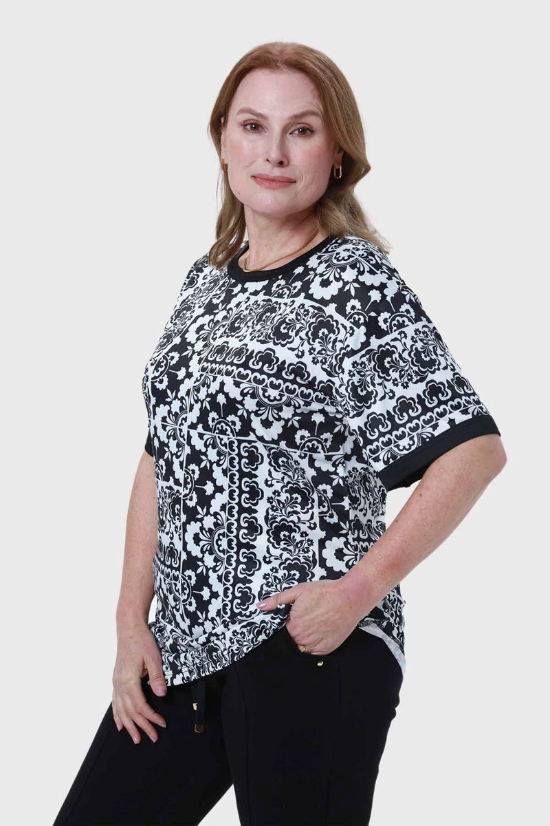 POLERA MUJER PRINT NEGRO - 2