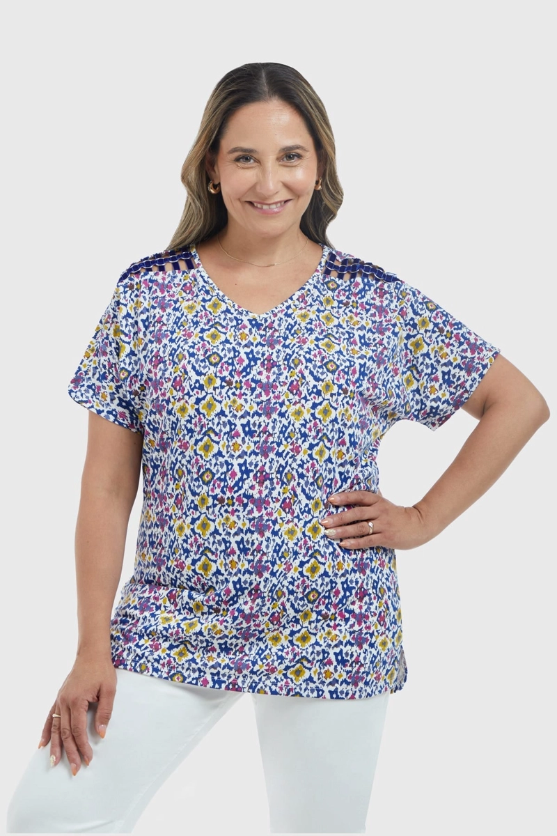 POLERA MUJER PRINT MORADO - 1