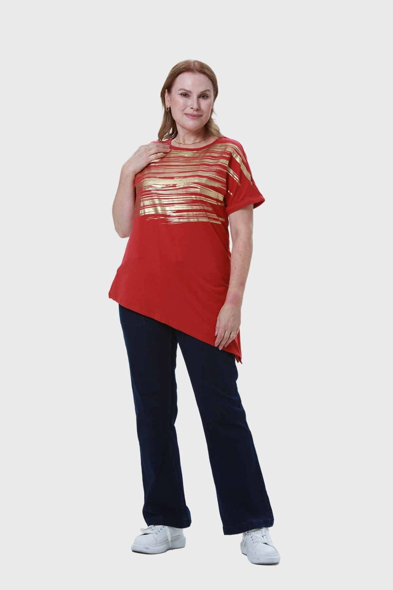 POLERA MUJER ESTAMPADO ROJO - 3