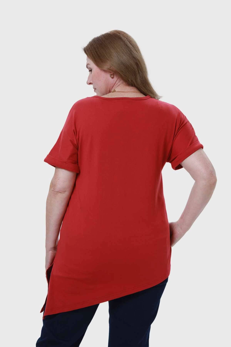 POLERA MUJER ESTAMPADO ROJO - 4