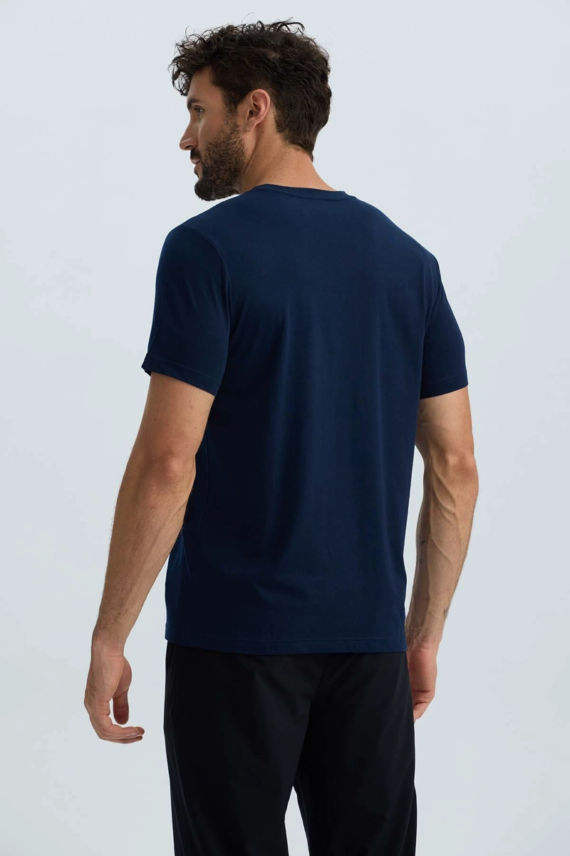 POLERA HOMBRE BASICA AZUL - 3