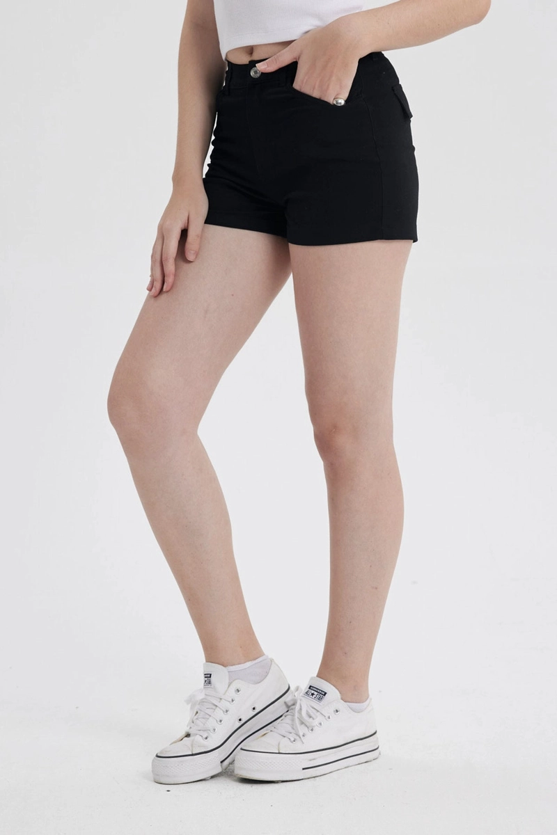 SHORT MUJER GABARDINA COLOR NEGRO - 2