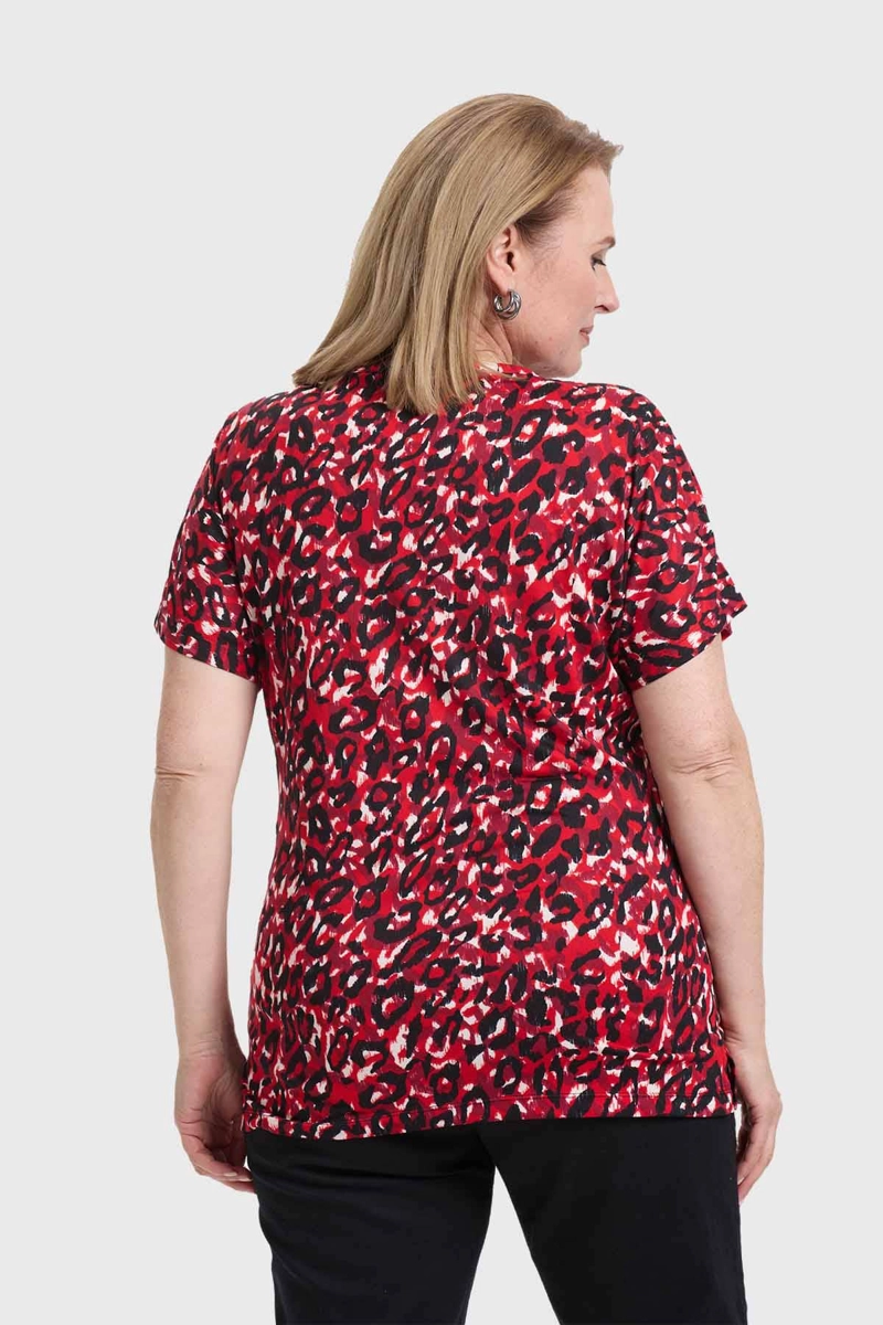 POLERA MUJER ESTAMPADO ROJO - 4