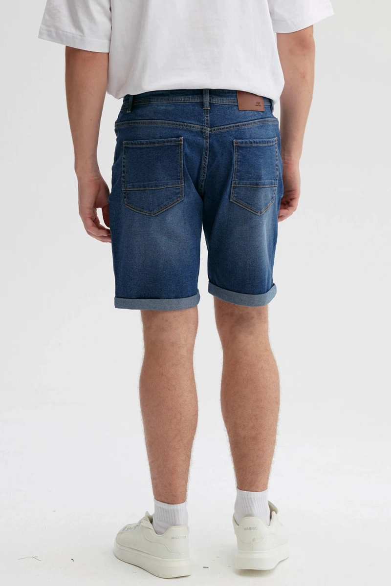 BERMUDA HOMBRE BASICA ROLL UP AZUL - 2