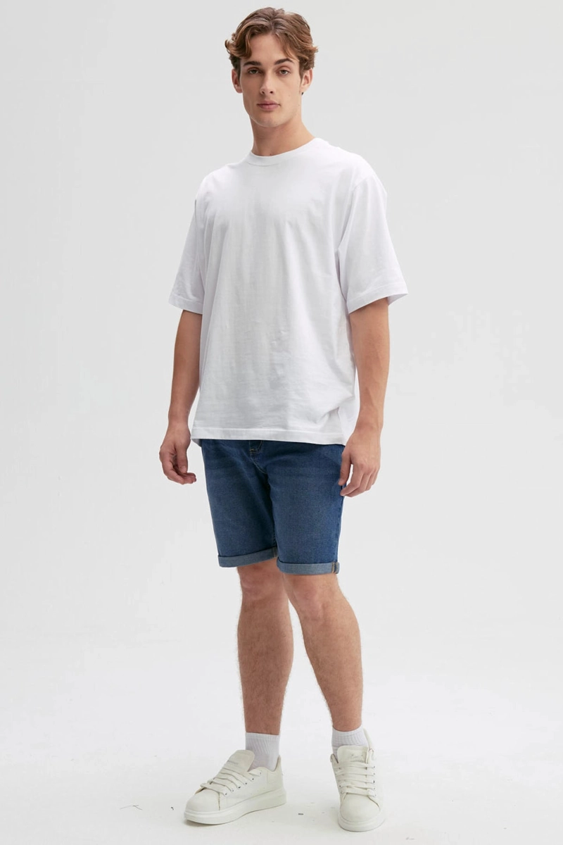 BERMUDA HOMBRE BASICA ROLL UP AZUL - 3