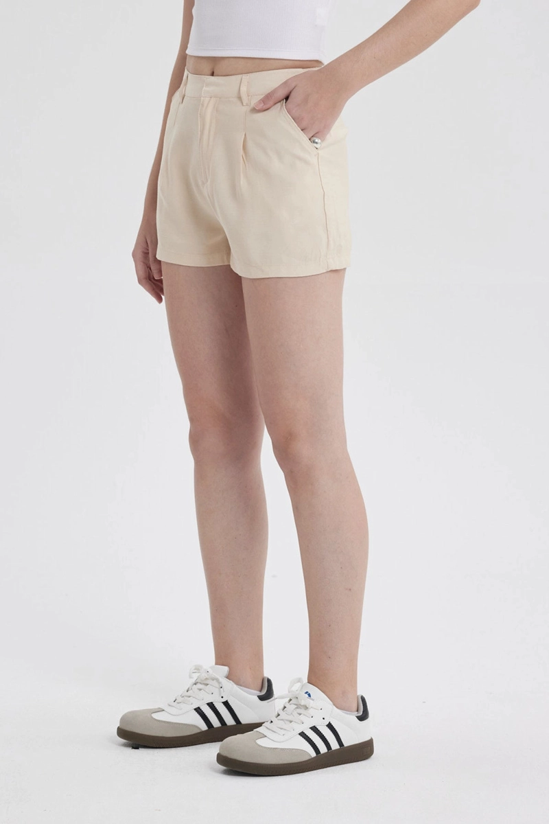 SHORT MUJER SASTRERO BEIGE - 4