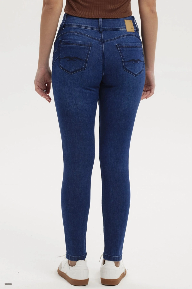 JEANS MUJER SKINNY KIM AZUL OSCURO - 3