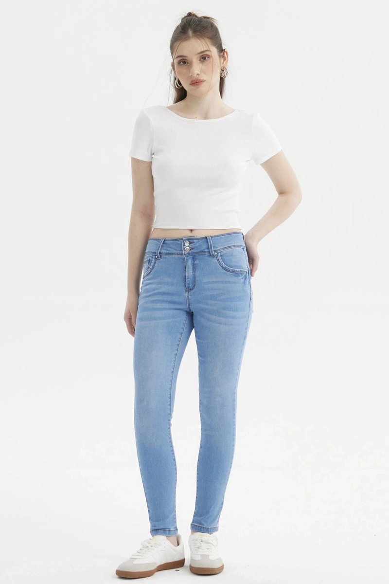 JEANS MUJER SKINNY KIM AZUL CLARO - 4