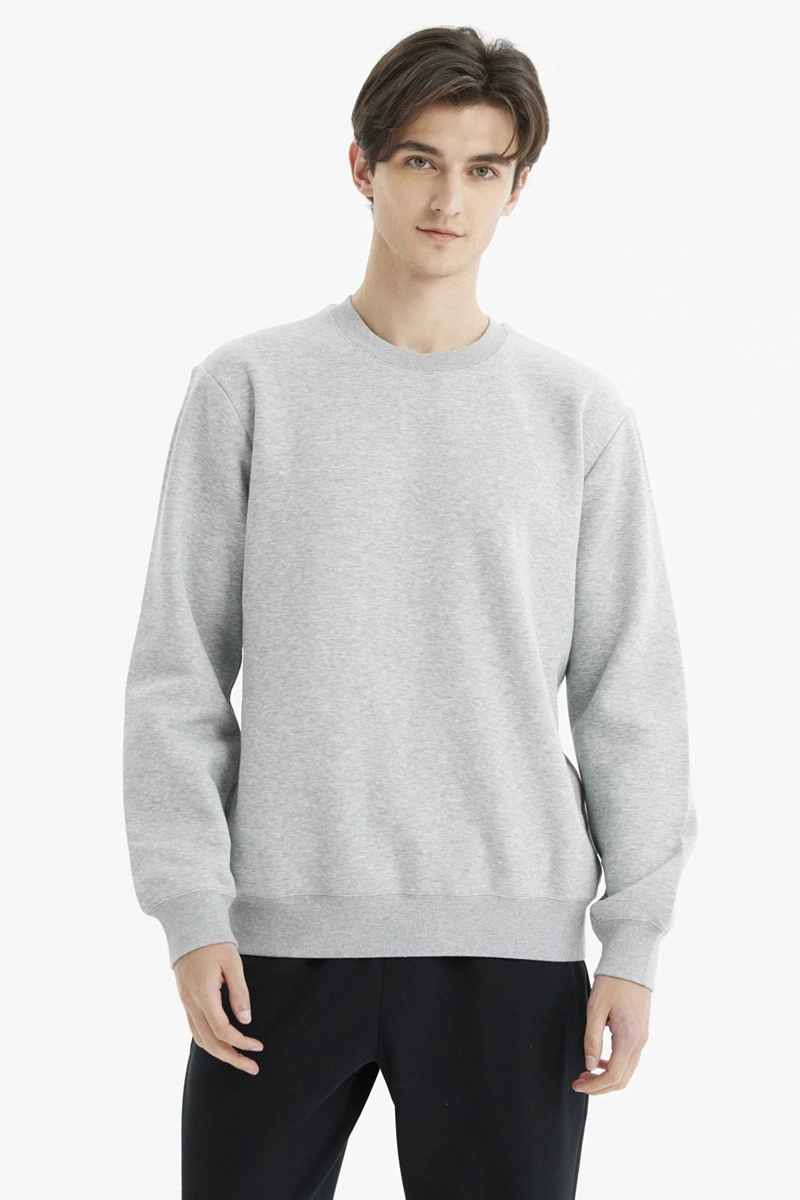 POLERON HOMBRE BASICO GRIS MELANGE - 1