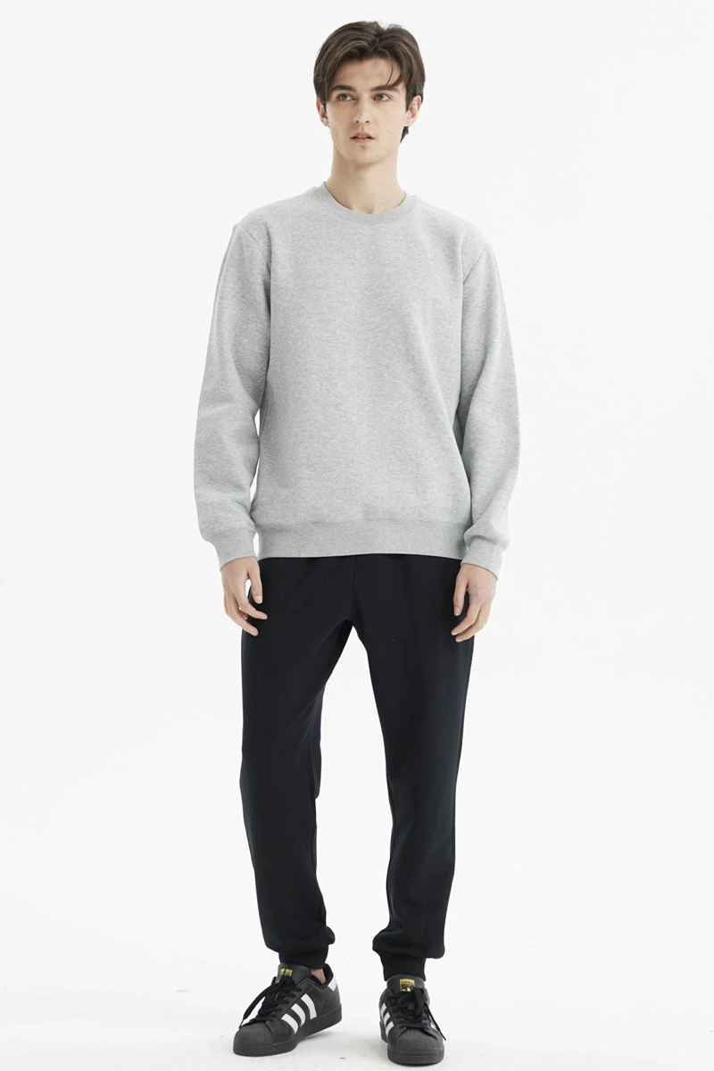 POLERON HOMBRE BASICO GRIS MELANGE - 4