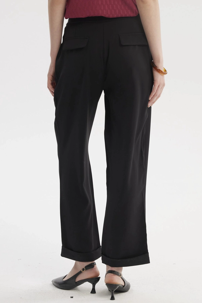 PANTALON MUJER SASTRERO DOBLADILLO BASTA NEGRO - 3