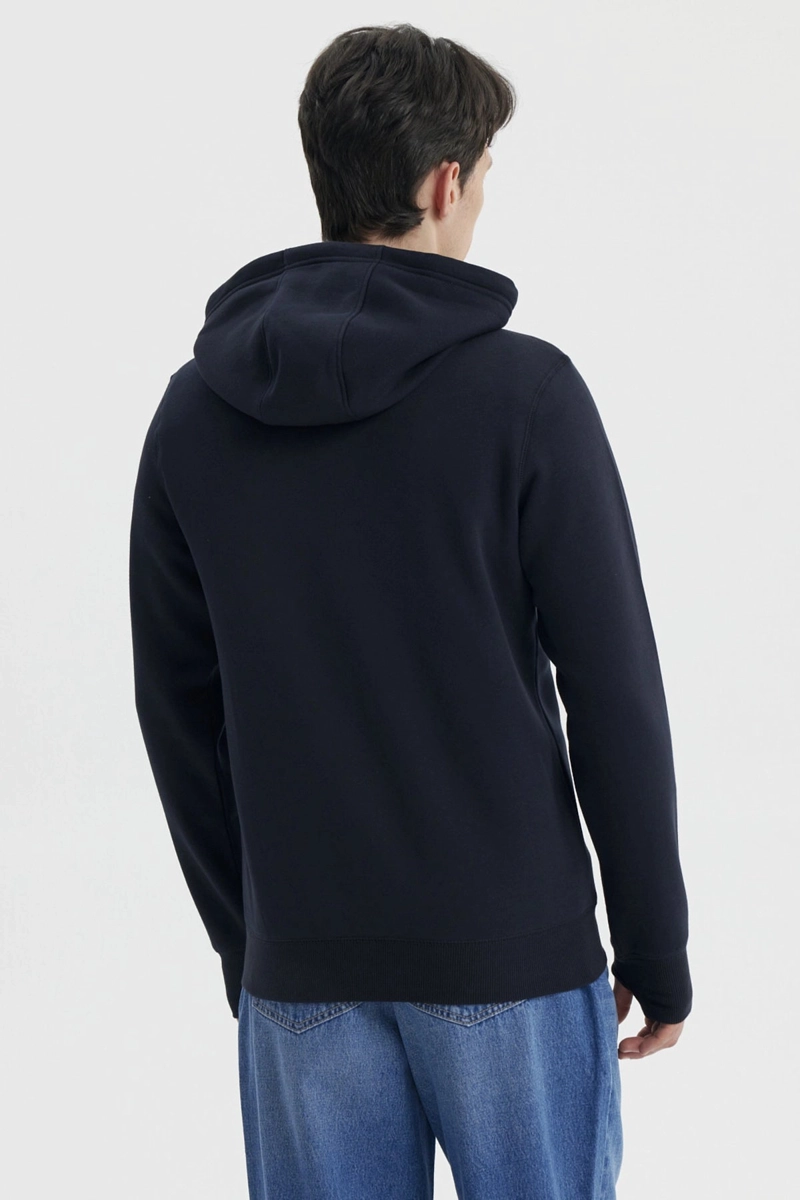 POLERON HOMBRE FULL ZIPPER AZUL MARINO - 3
