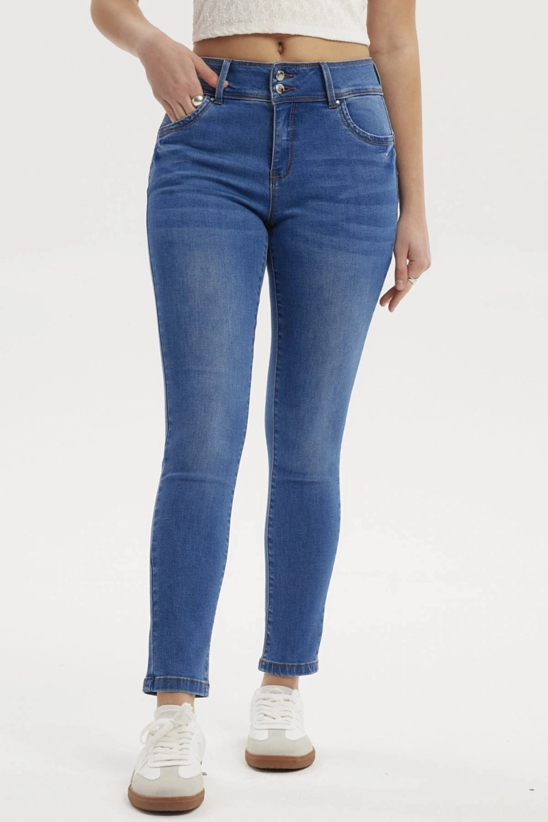 JEANS MUJER SKINNY KIM AZUL - 1