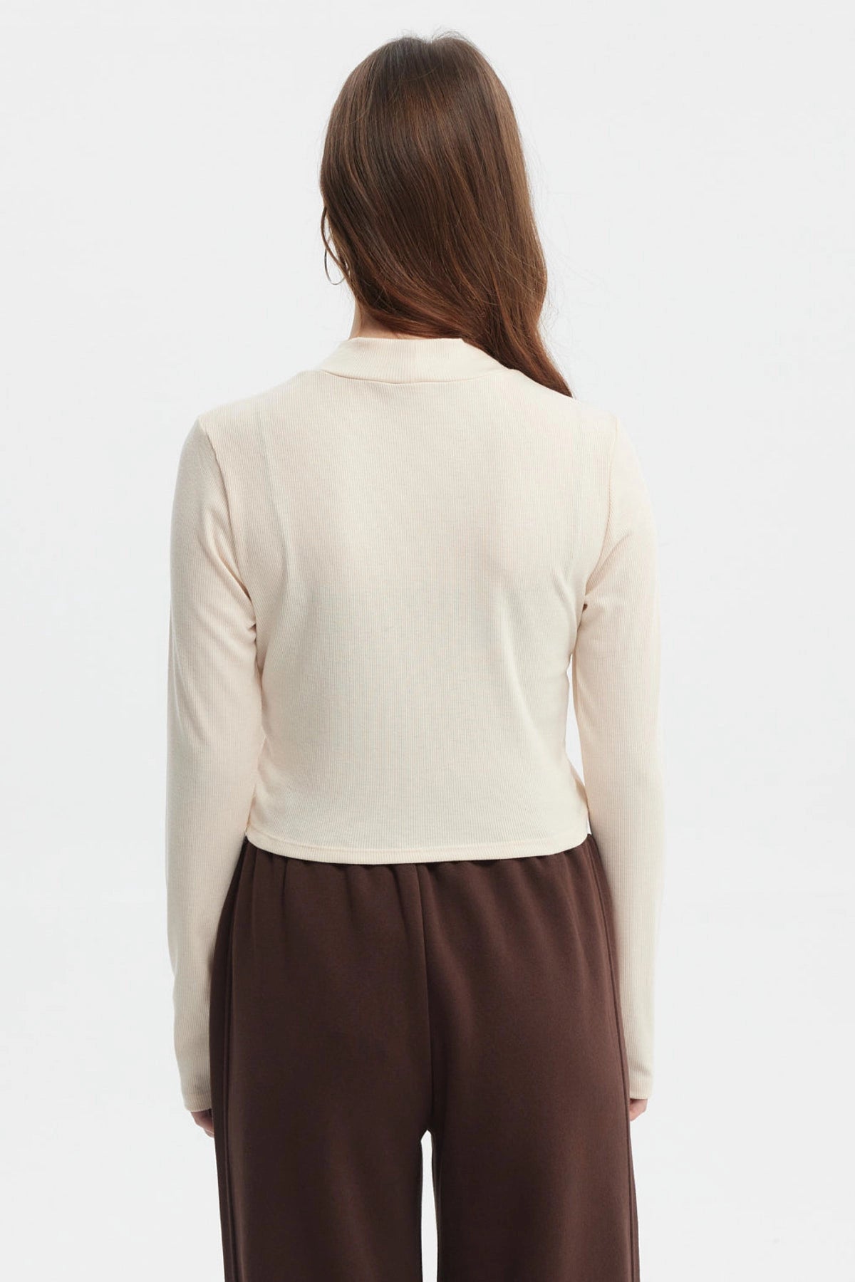 POLERA MUJER RIB CREMA - 3
