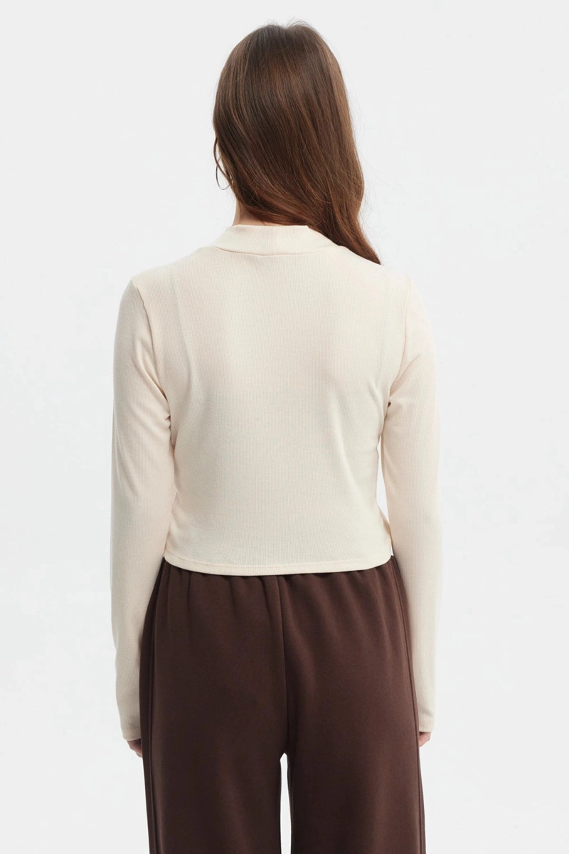POLERA MUJER RIB CREMA - 3