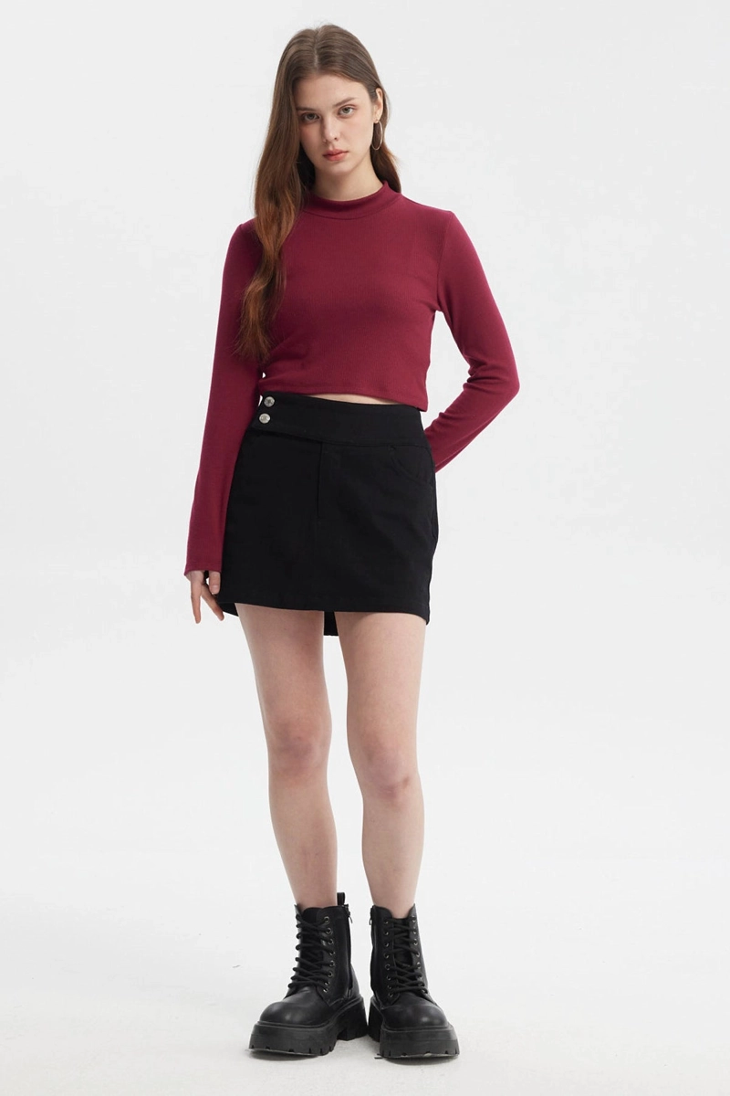POLERA MUJER RIB ROJO - 4