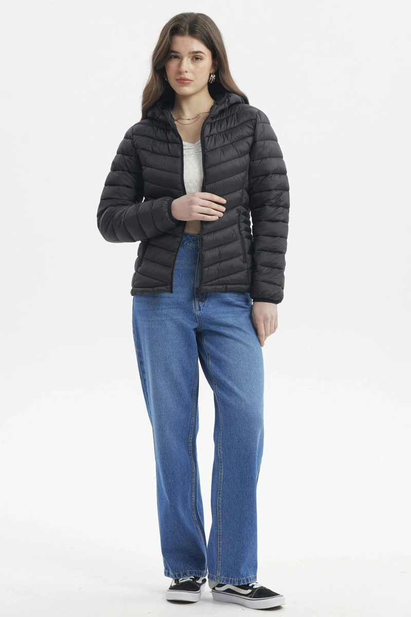 PARKA MUJER CORTA PLUMMY CORTES NEGRO - 4