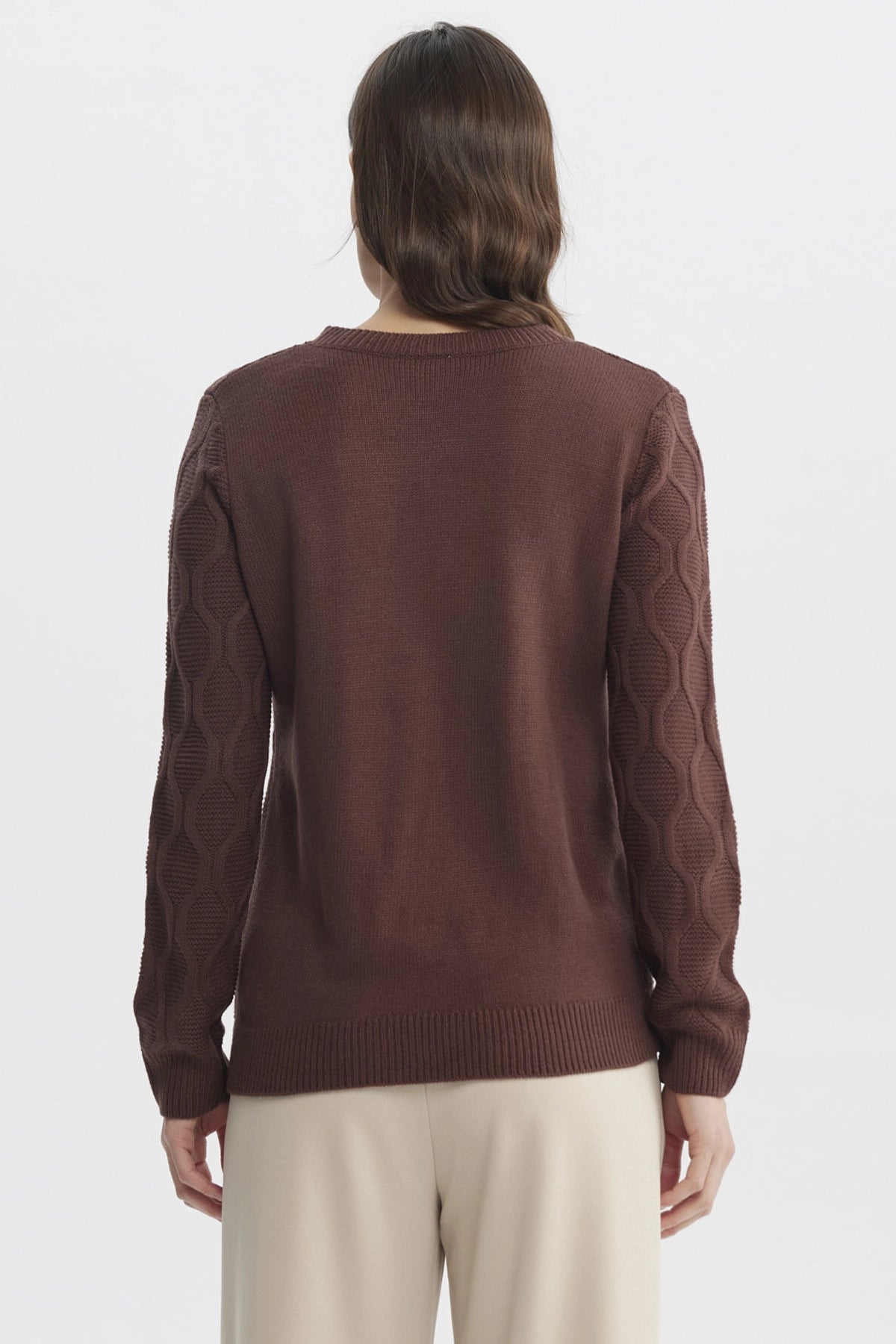 SWEATER MUJER CASUAL CAFE  CLARO - 3